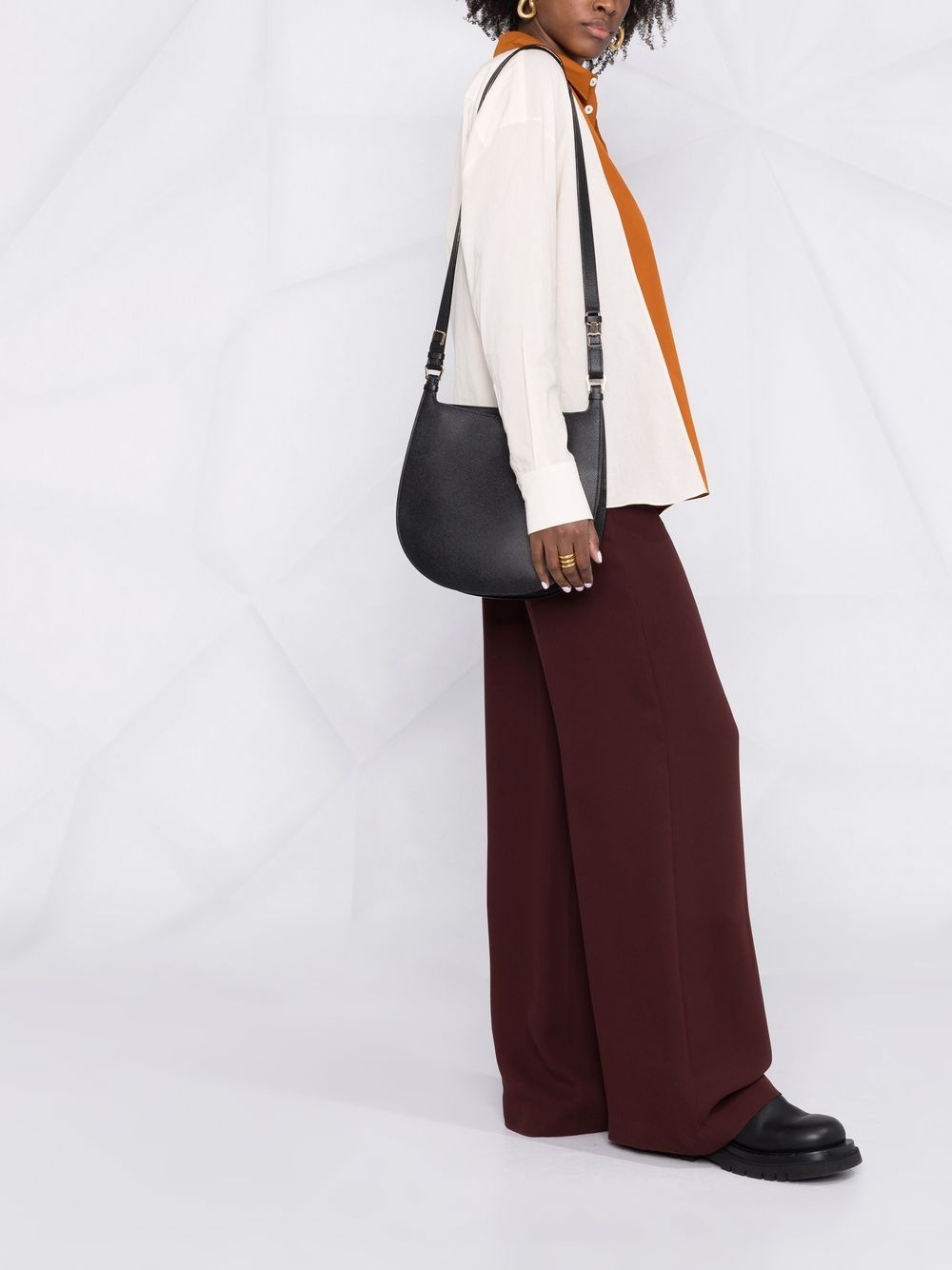 rounded leather crossbody bag - 2