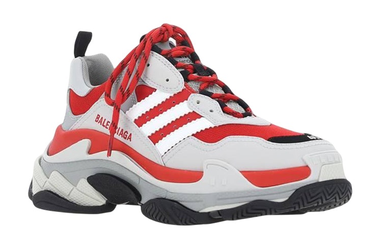 Balenciaga x adidas Triple S Sneakers 'White Grey Red' 712821W2ZB46121 - 2