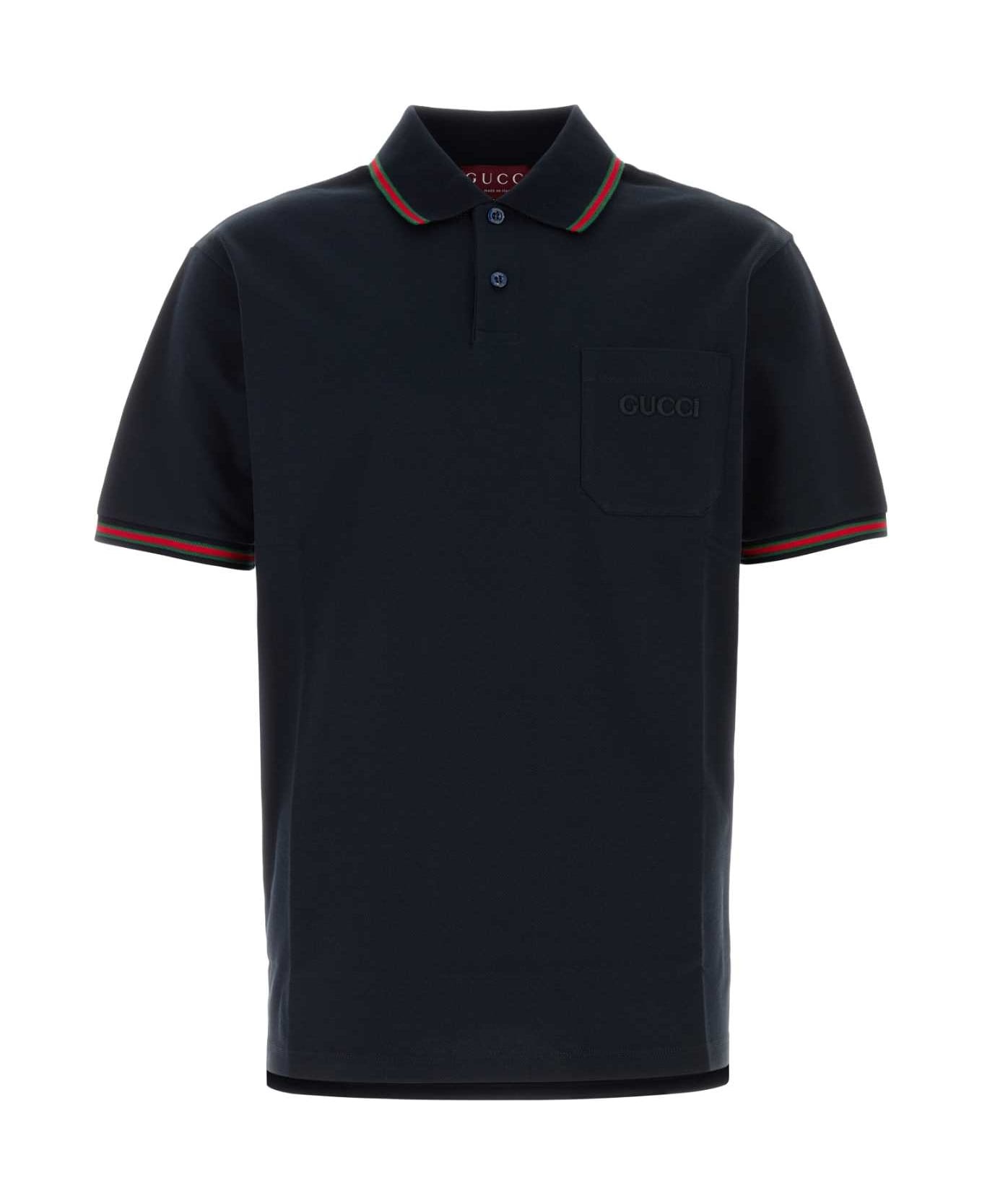 グランドホールセール GUCCI Midnight Blue Stretch Piquet Polo Shirt | italist その他