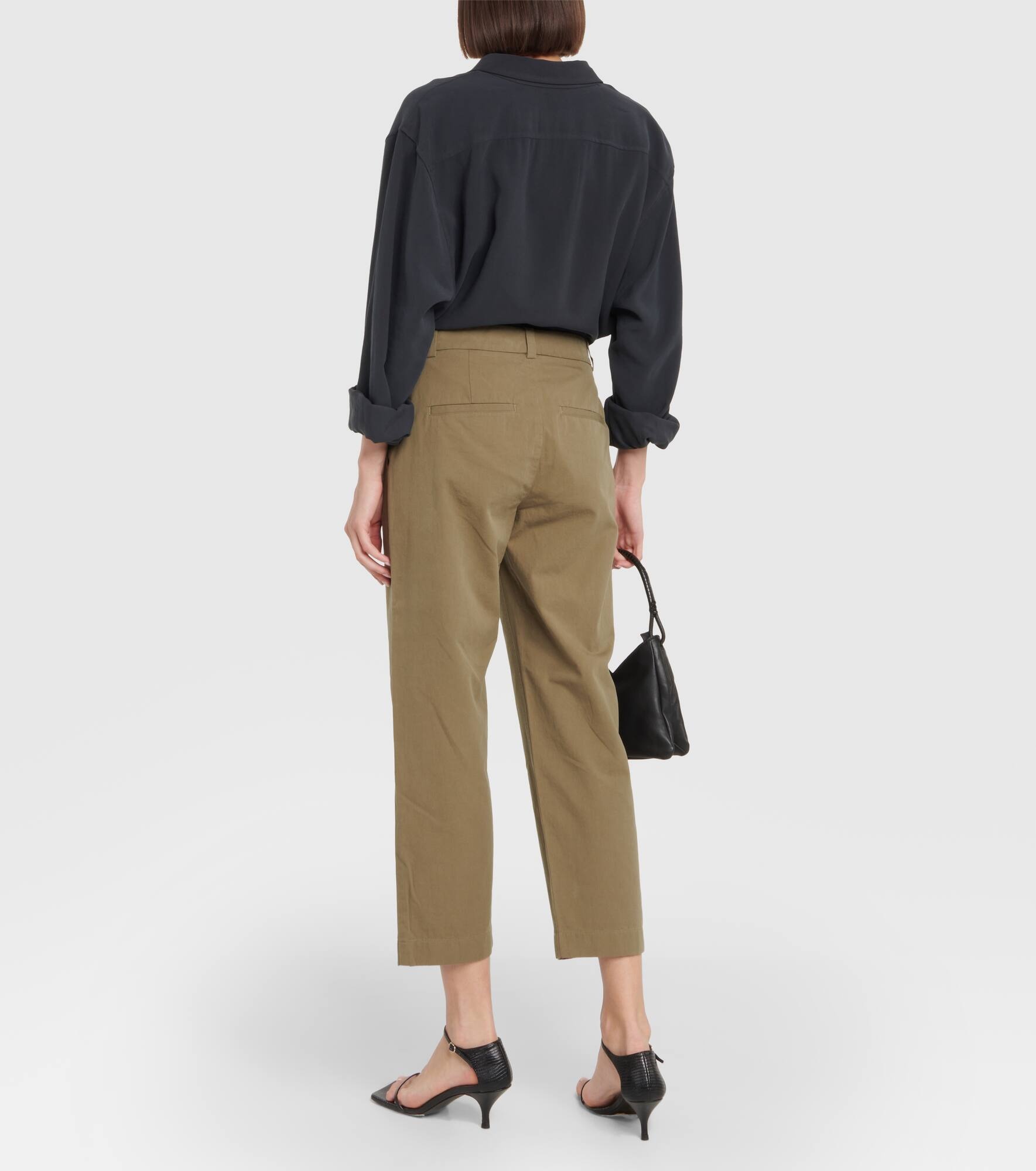 Mid-rise cropped cotton pants - 3