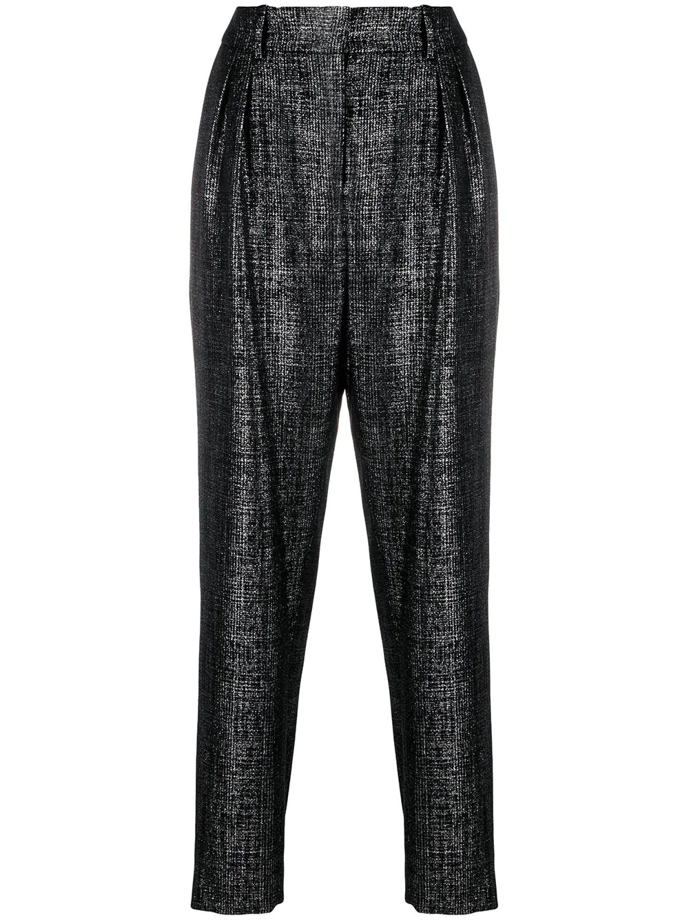 tapered lurex trousers - 1