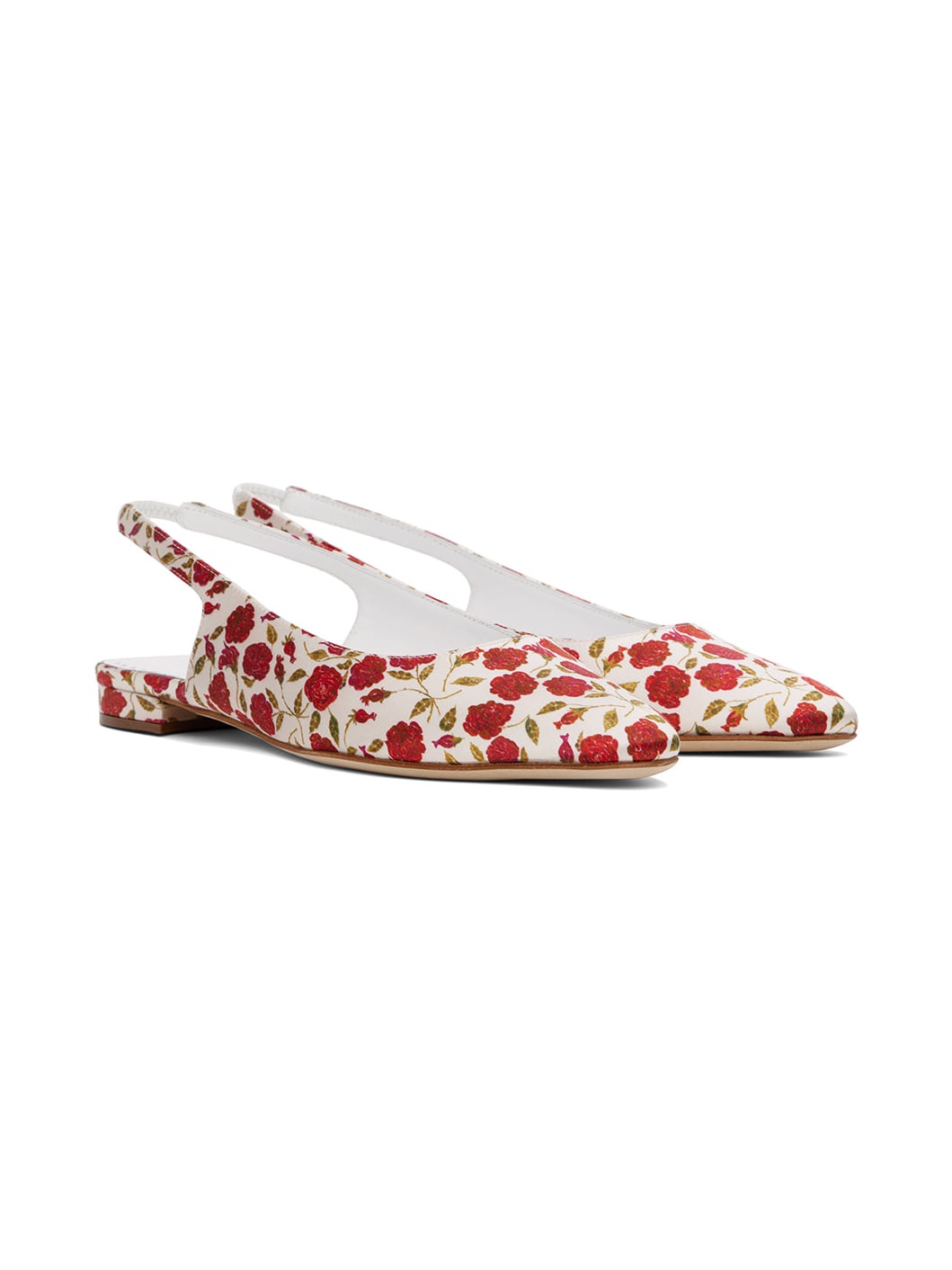 Red & Off-White Sawra Ballerina Flats - 4