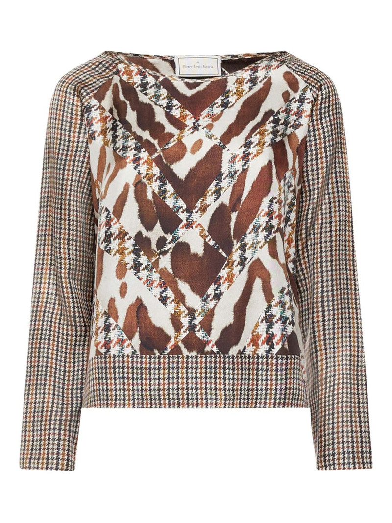 houndstooth-print blouse 1