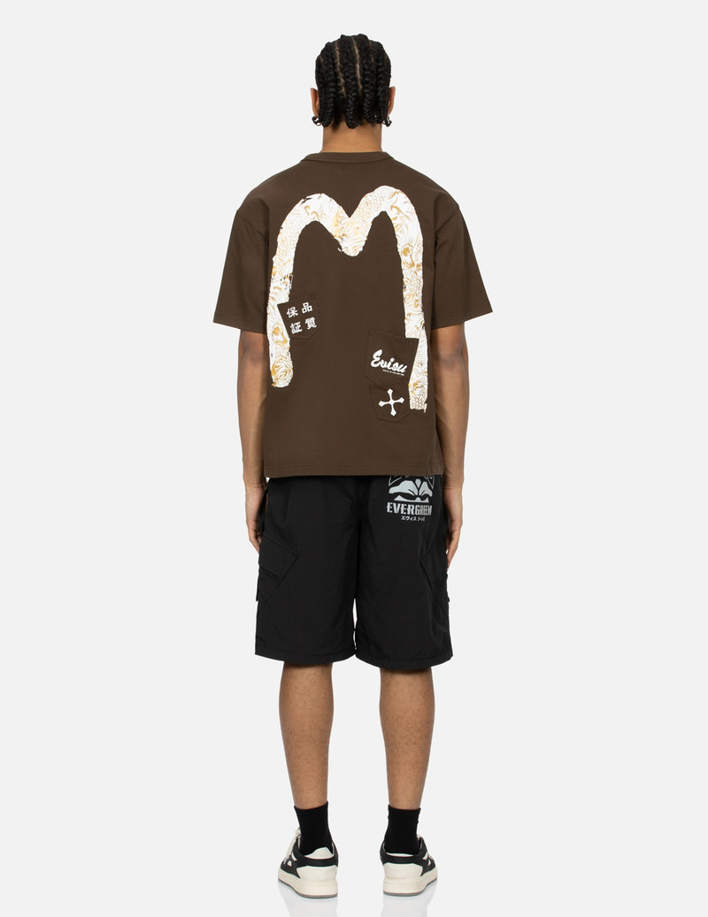 MULTI-POCKET PRINT AND SEAGULL BRUSHSTROKE DAICOCK PRINT RELAX FIT T-SHIRT 4