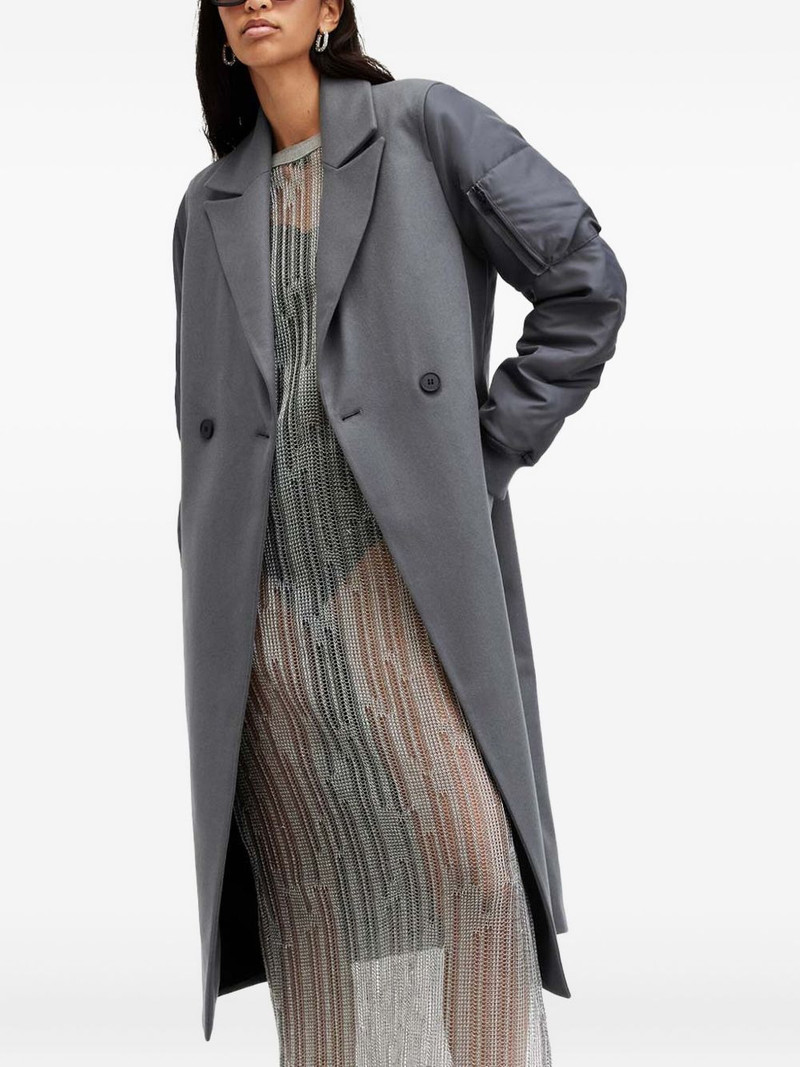 Paulah bomber-sleeve double-breasted coat 1