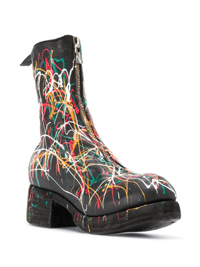 Guidi paint splattered ankle boots outlook
