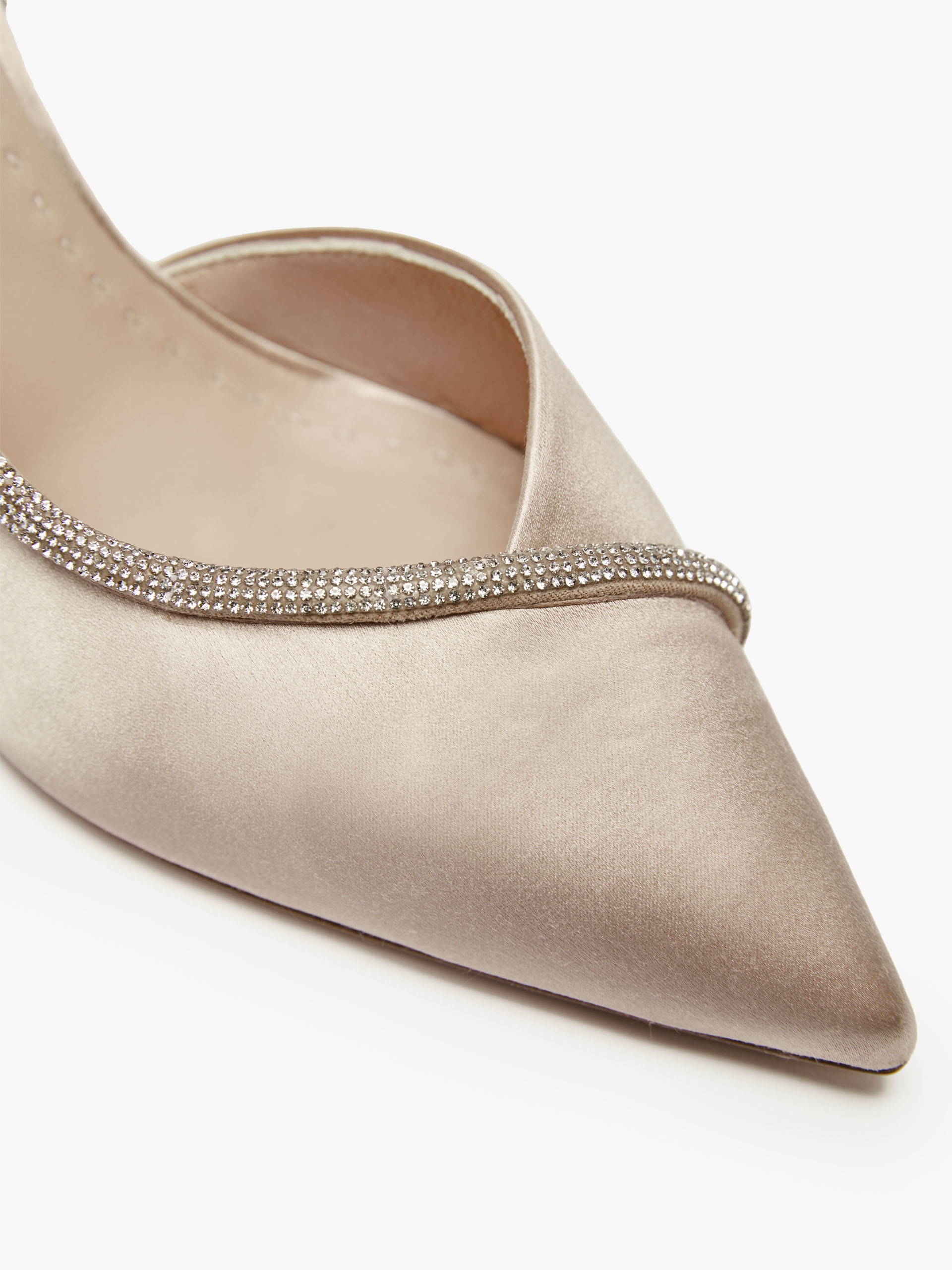 PUMPCRYSTAL80 Crystal-adorned satin court shoes - 4