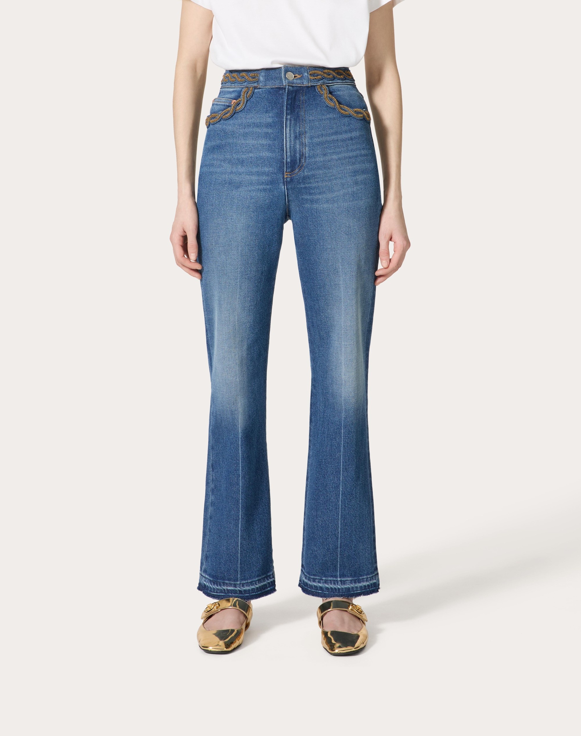 EMBROIDERED BLUE MEDIO CON RISERVA TROUSERS - 3