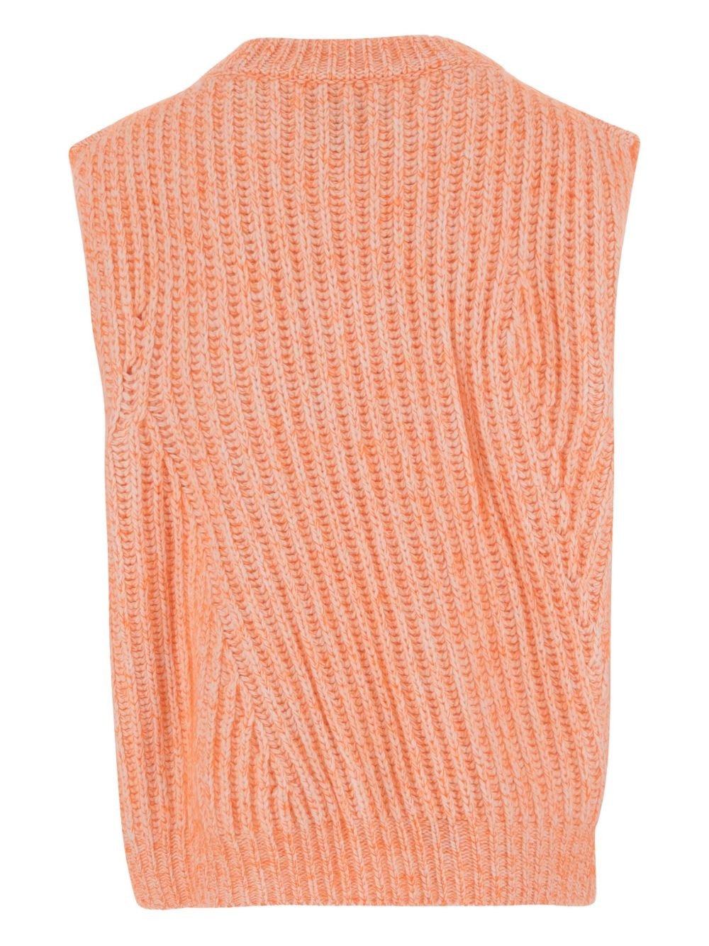 ribbed crew neck sleeveless sweater - 2