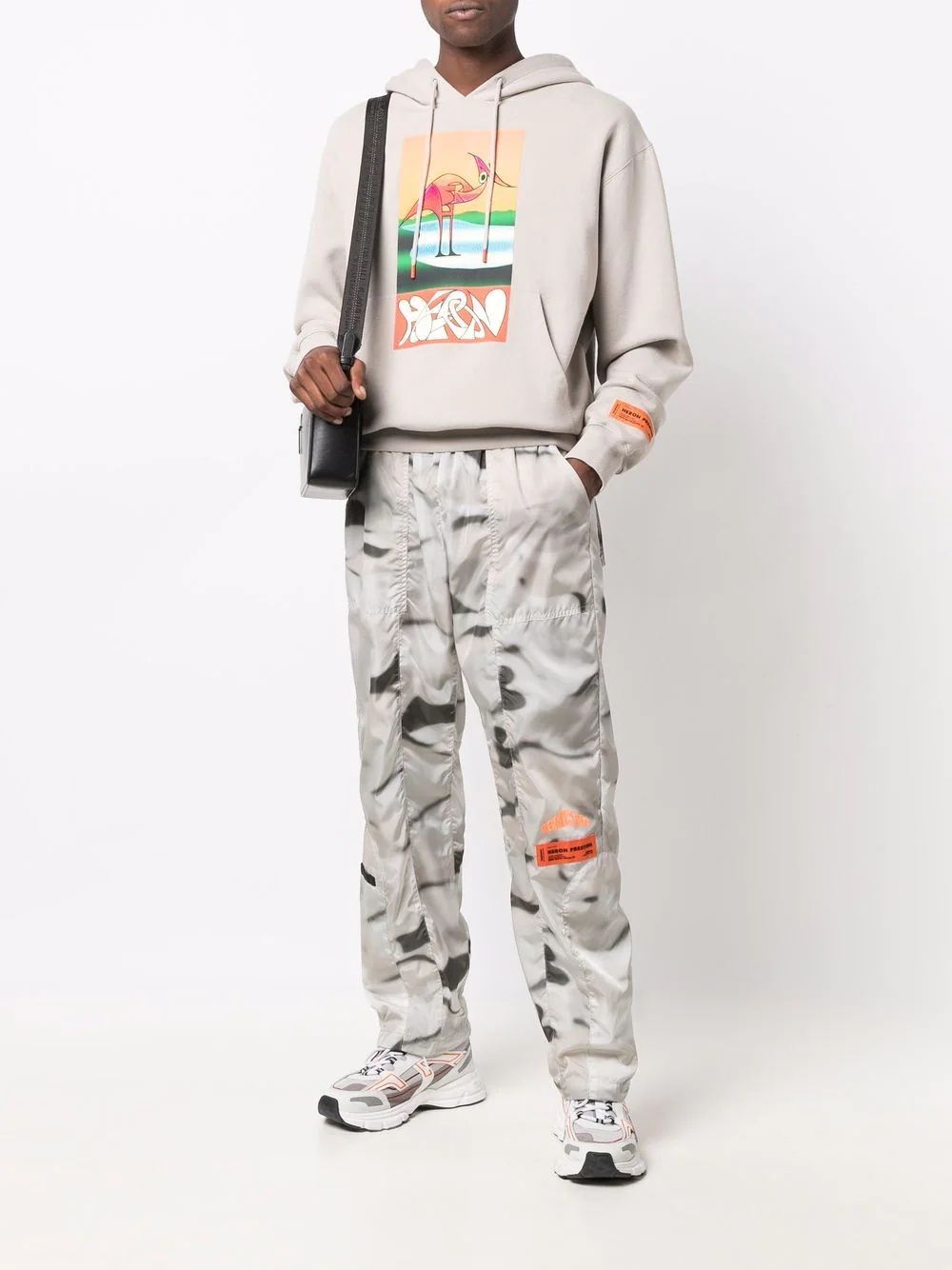 abstract Heron-print hoodie - 2