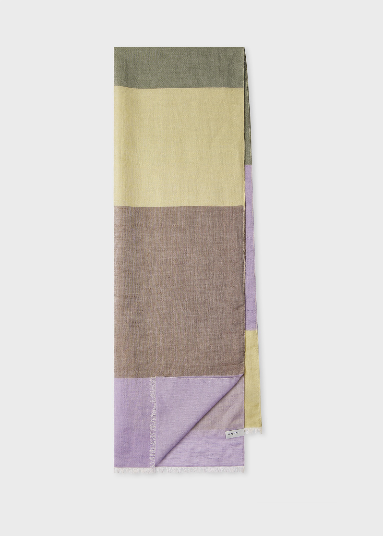 Women's Multicolour Cotton-Linen Blend Colourblock Scarf - 1