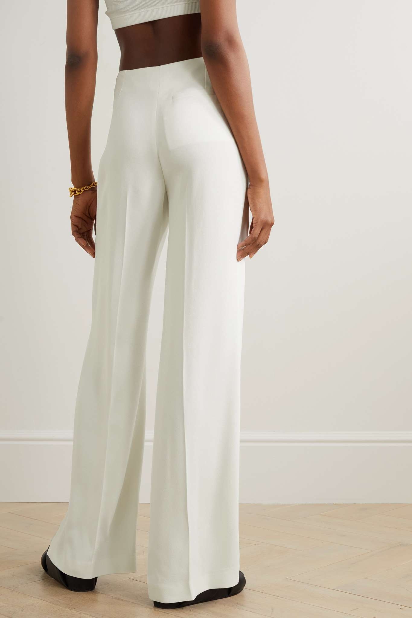 Crepe wide-leg pants - 3