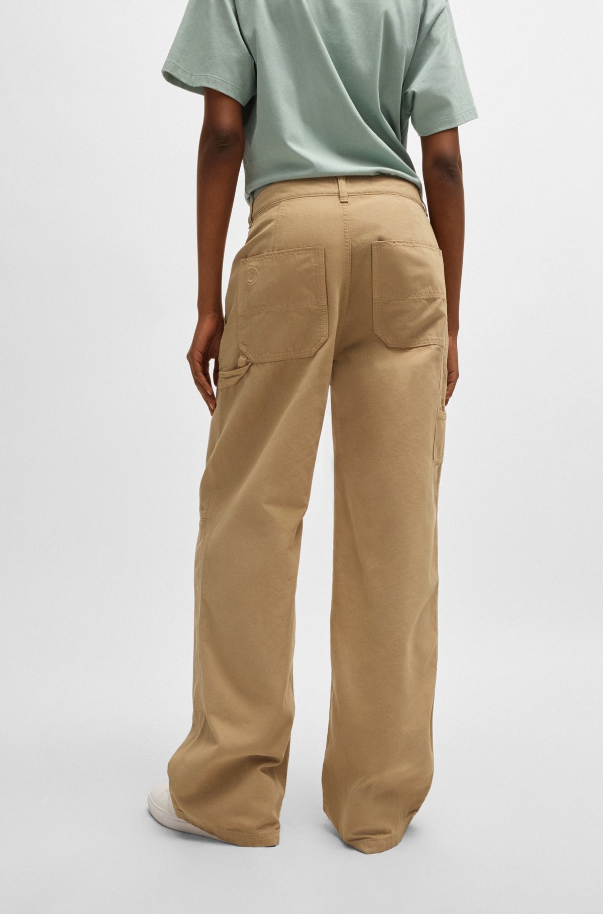 STRAIGHT-LEG CARPENTER TROUSERS IN COTTON CANVAS - 4