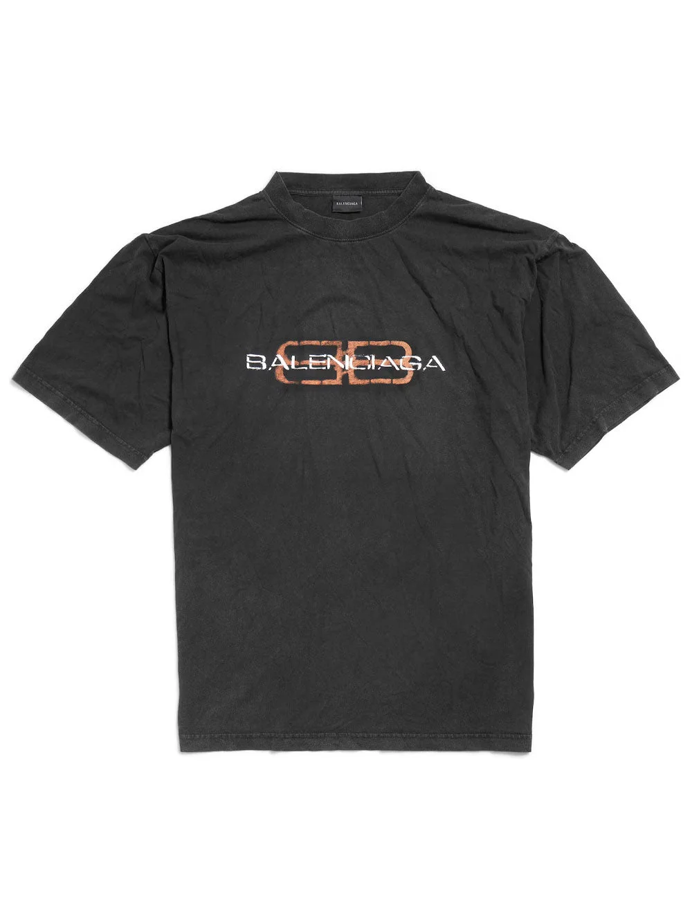 Balenciaga Men Bb Icon Stencil Medium Fit T-Shirt In Faded Jersey - 1