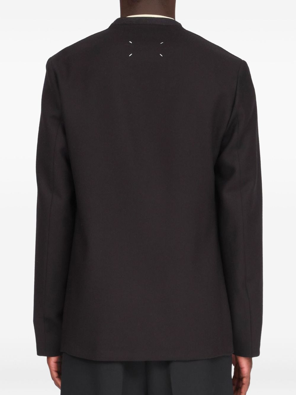 minimal collarless blazer - 3