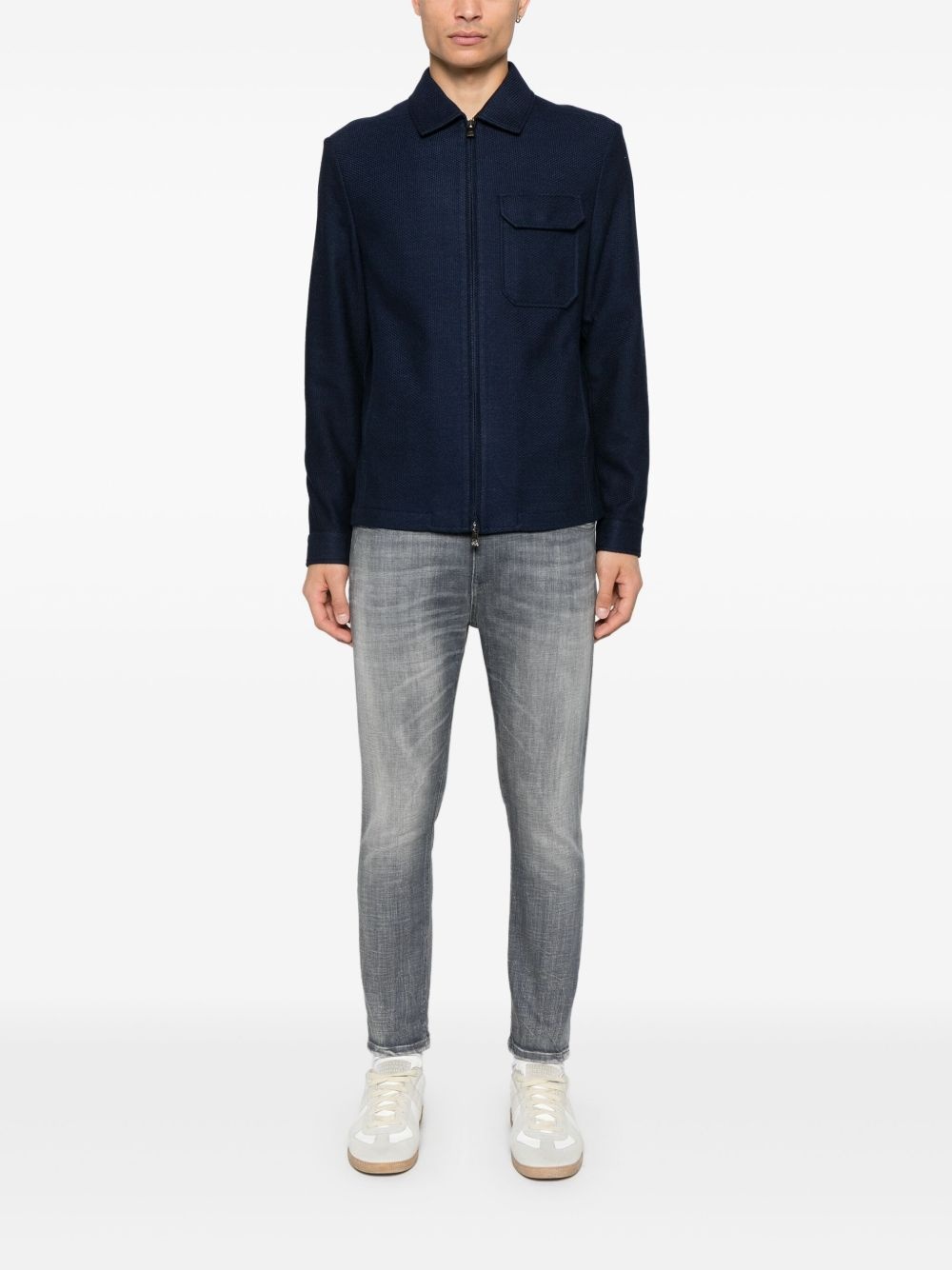 textured shirt jacket - 2