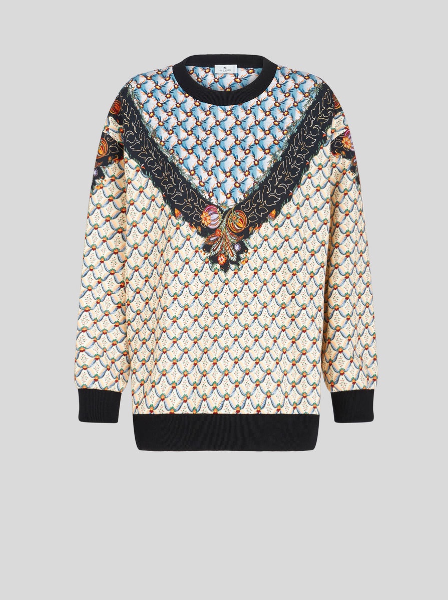 ROUND NECK PRINTED SWEATSHIRT - 1