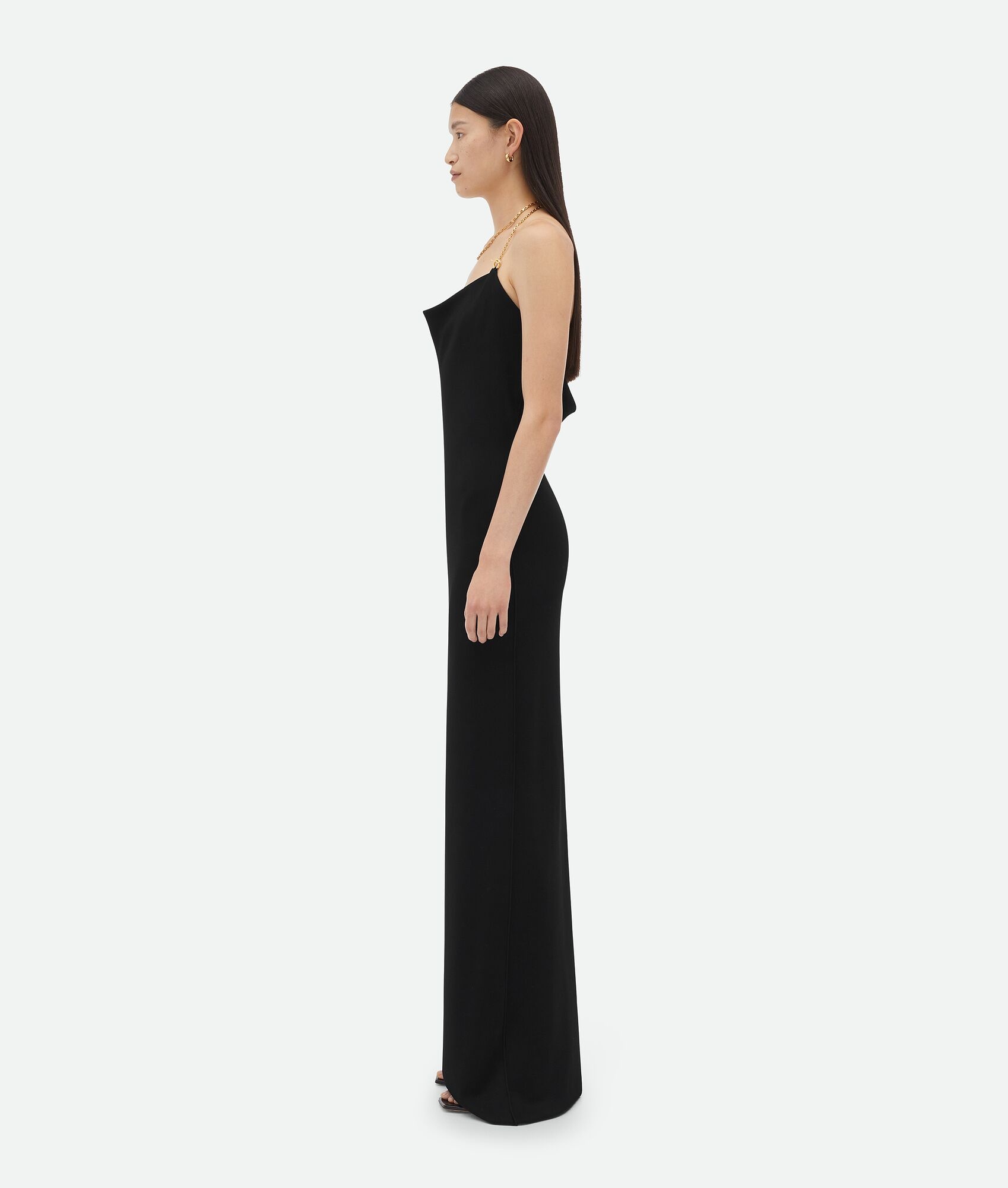Viscose Long Dress With Chain Detail - 2