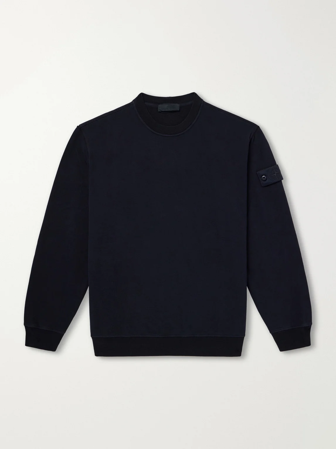 STONE ISLAND GHOST Logo-Appliquéd Stretch Cotton-Jersey Sweatshirt - 1