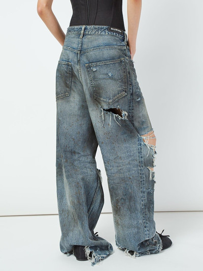 BALENCIAGA Japanese denim wide leg jeans outlook