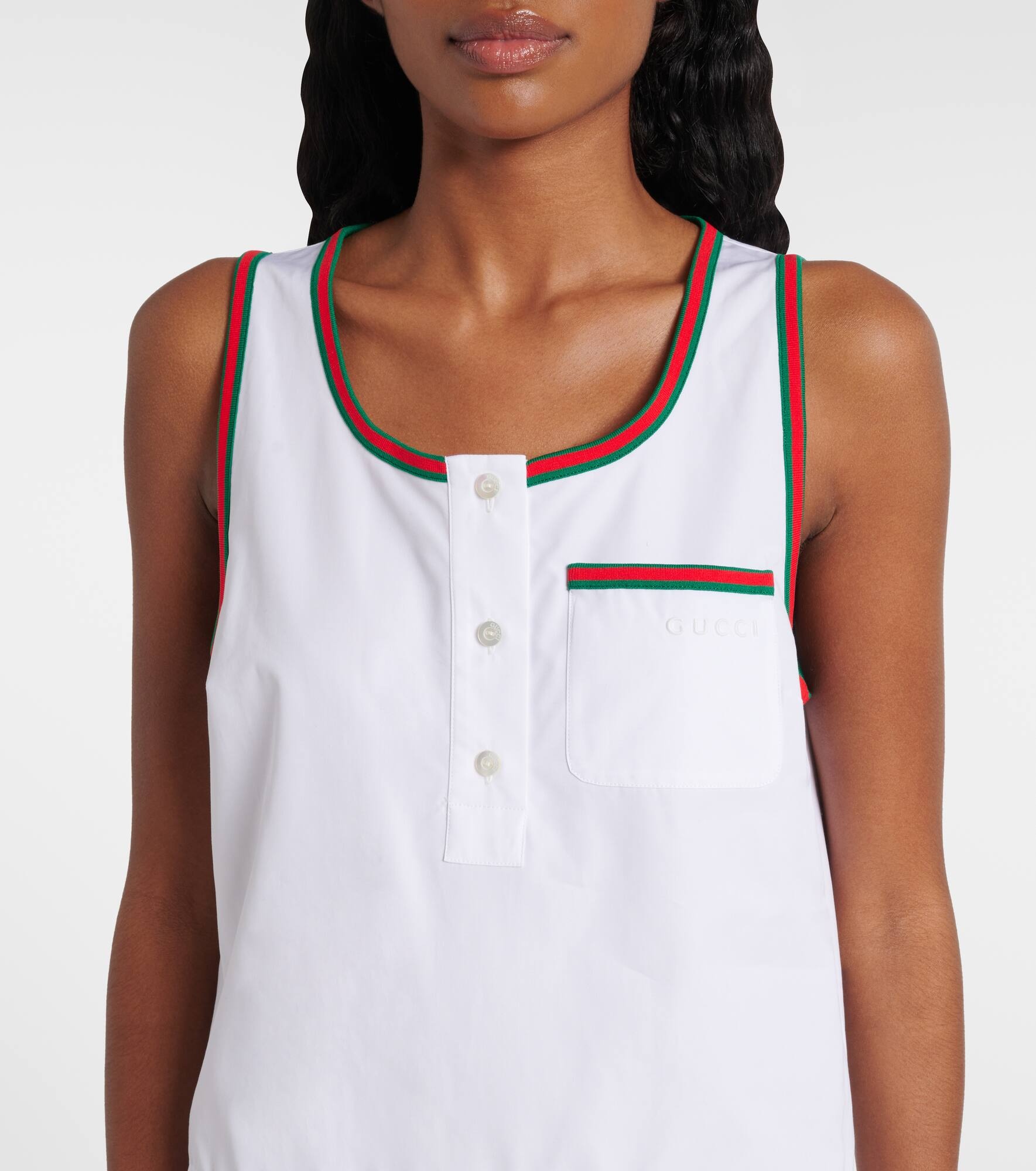 Web Stripe pleated minidress - 4