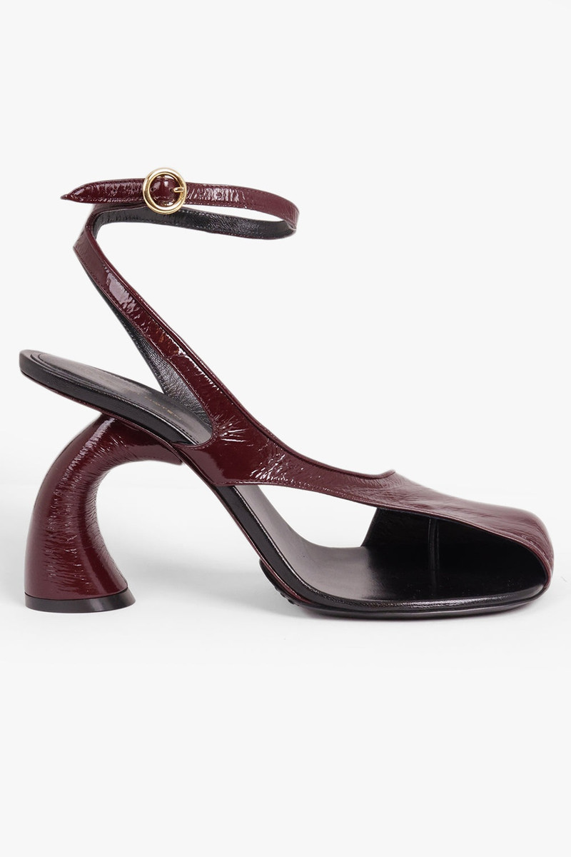 Dries Van Noten ANKLE WRAP CUT OUT CURVED 95MM HEEL | PURPLE outlook