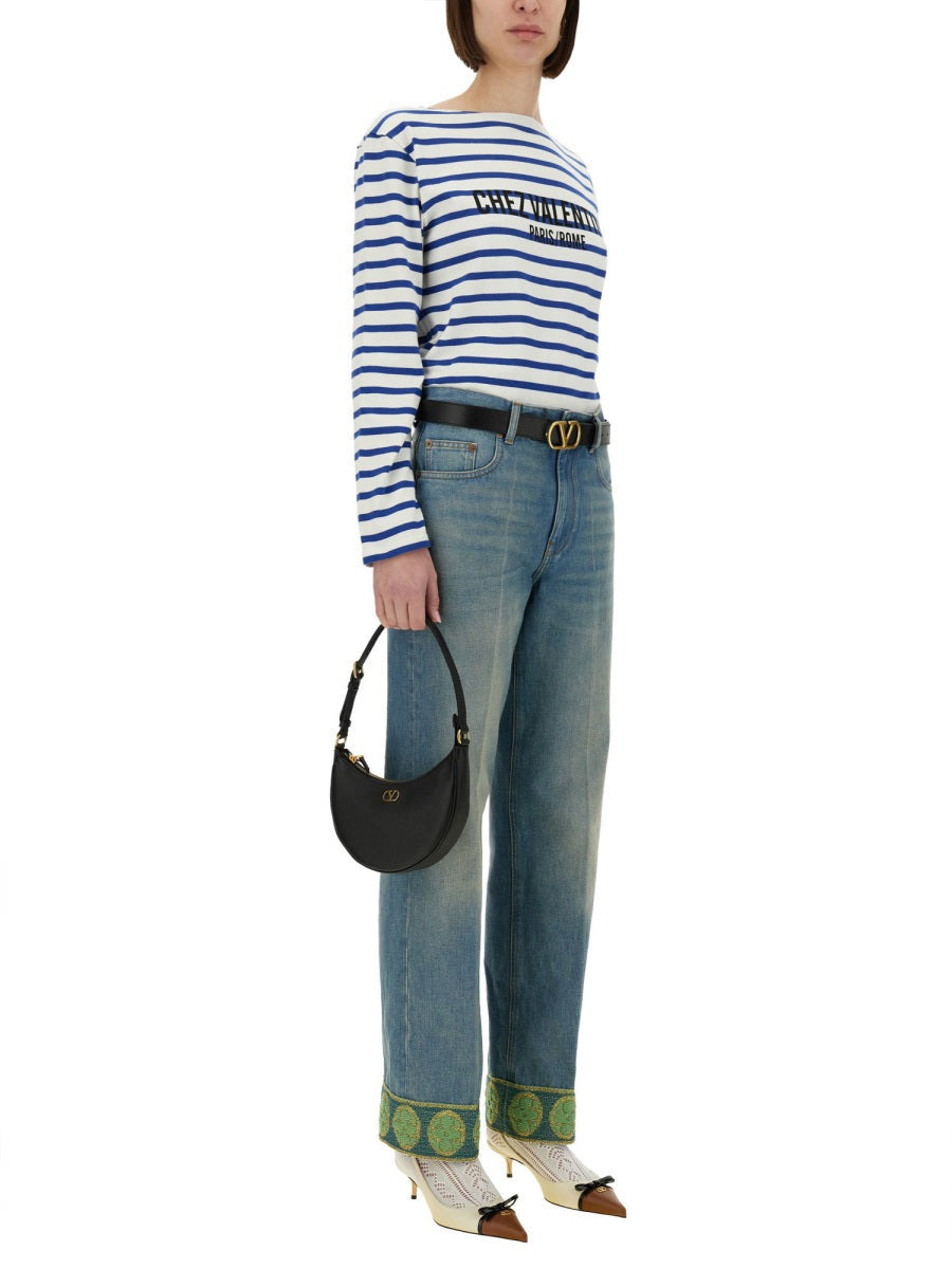 Valentino Women Cotton Long Sleeve T-Shirt With Print - 2