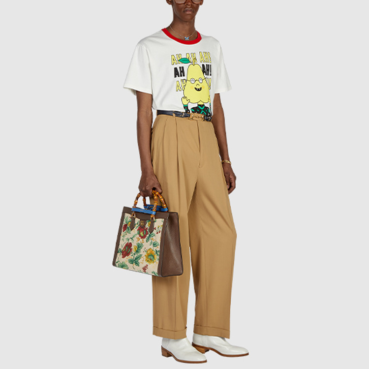 Gucci X Pablo Delcielo Pear Print Cotton T-shirt 'White' 703439XJEIY9095 - 3