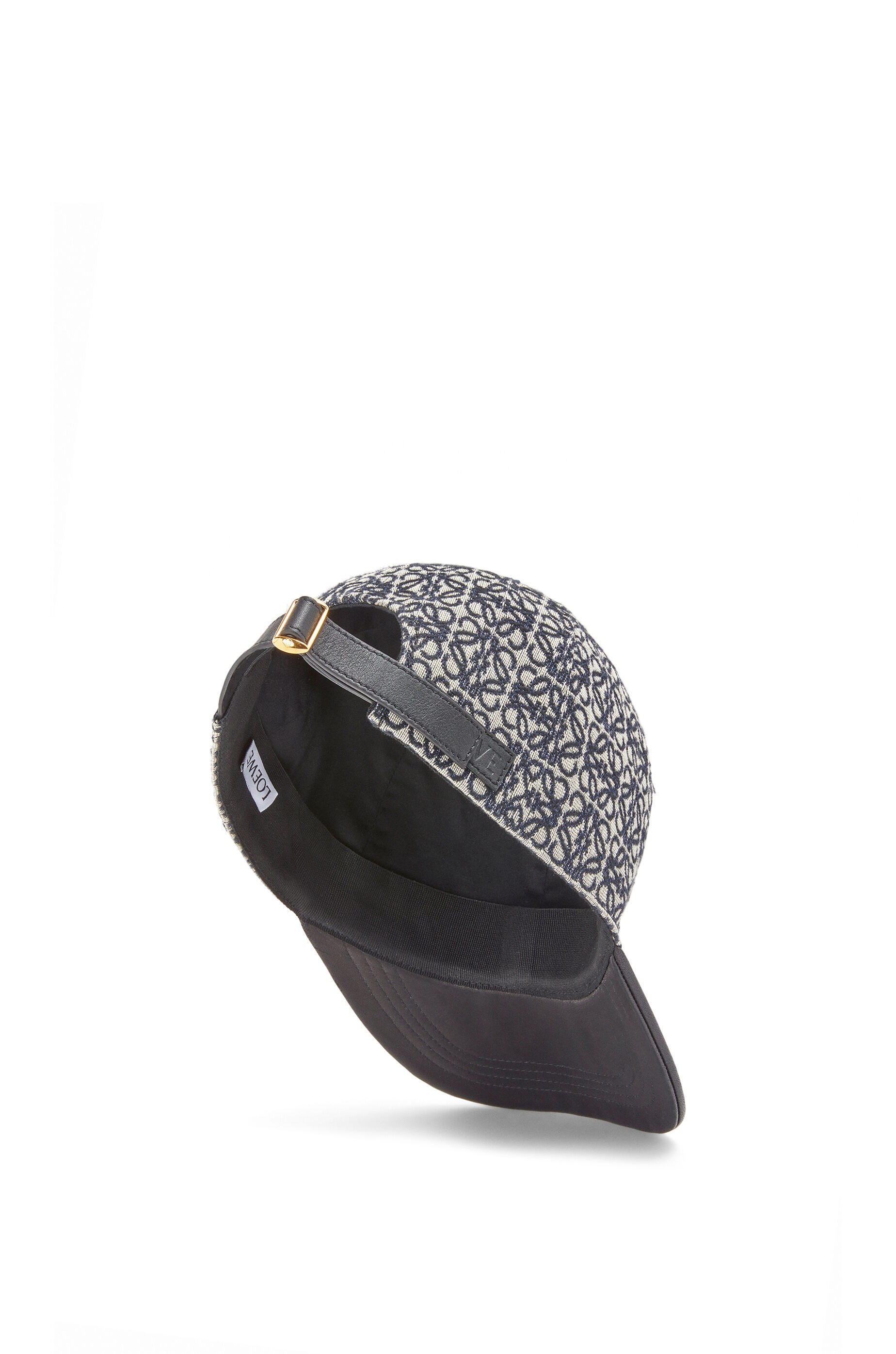 Anagram cap in jacquard and calfskin - 4