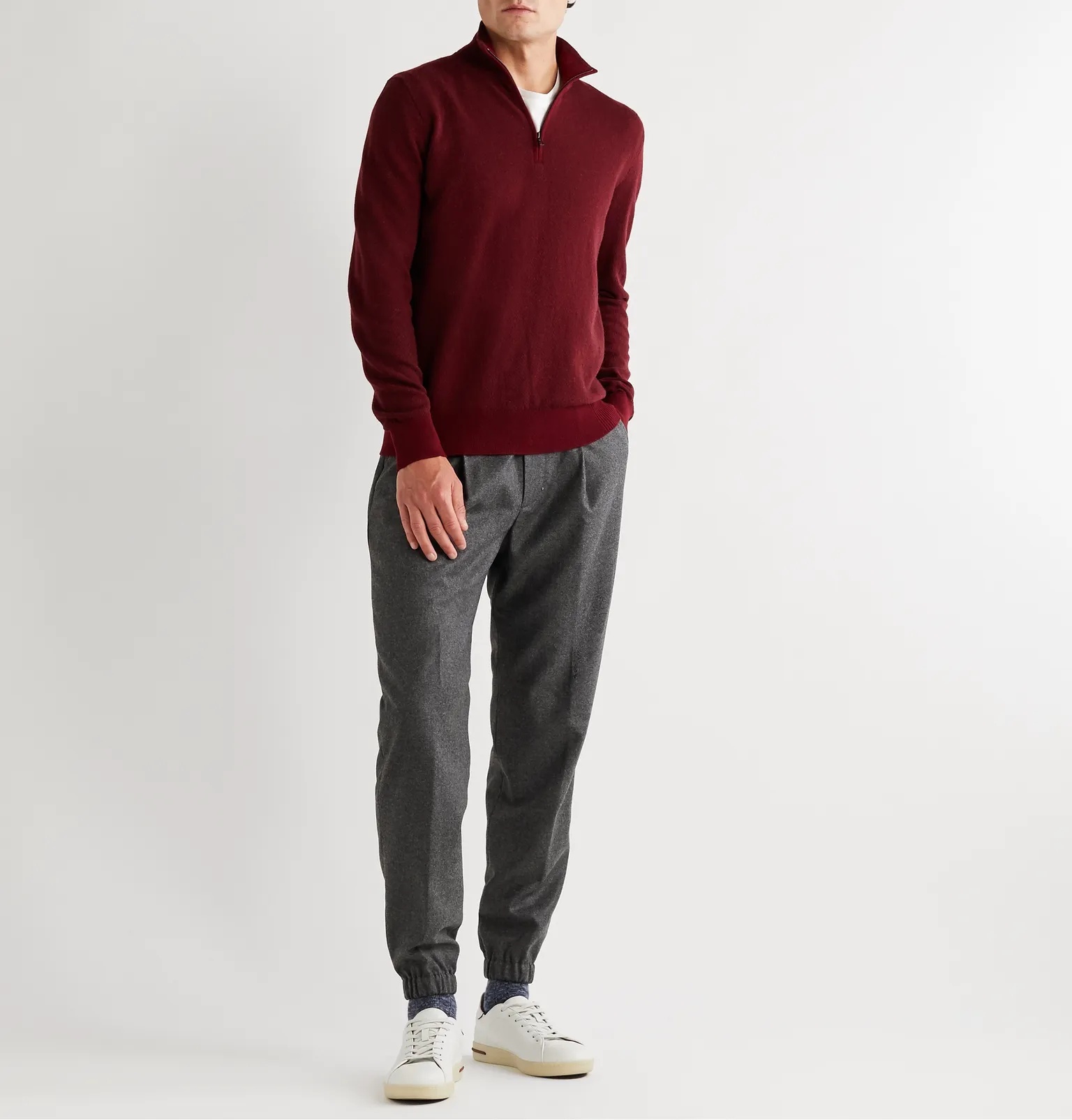 Tapered Mélange Wool and Cashmere-Blend Drawstring Trousers - 2