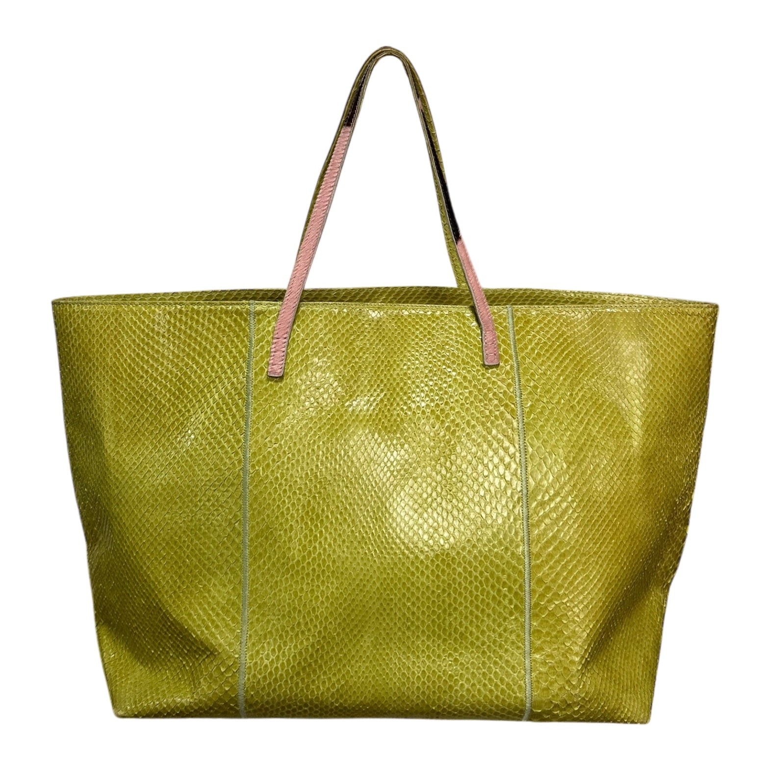 FENDI Spring Summer 1999 Python Unborn Calf Leather Handle Tote Bag - 2