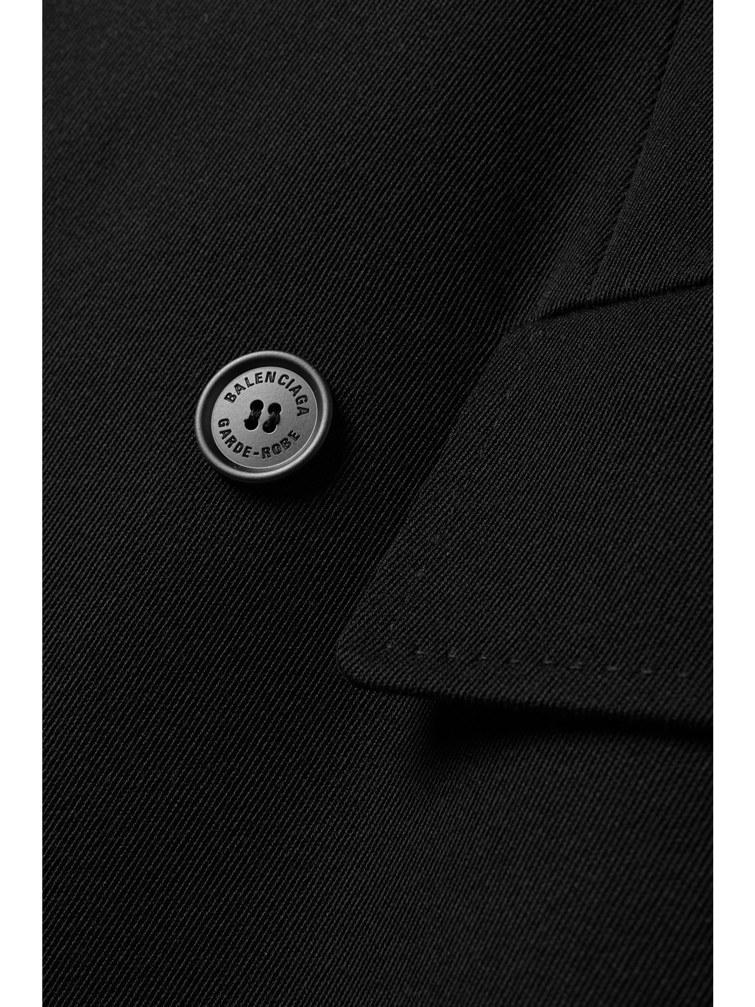 Hourglass double-breasted wool-twill coat Black - 4