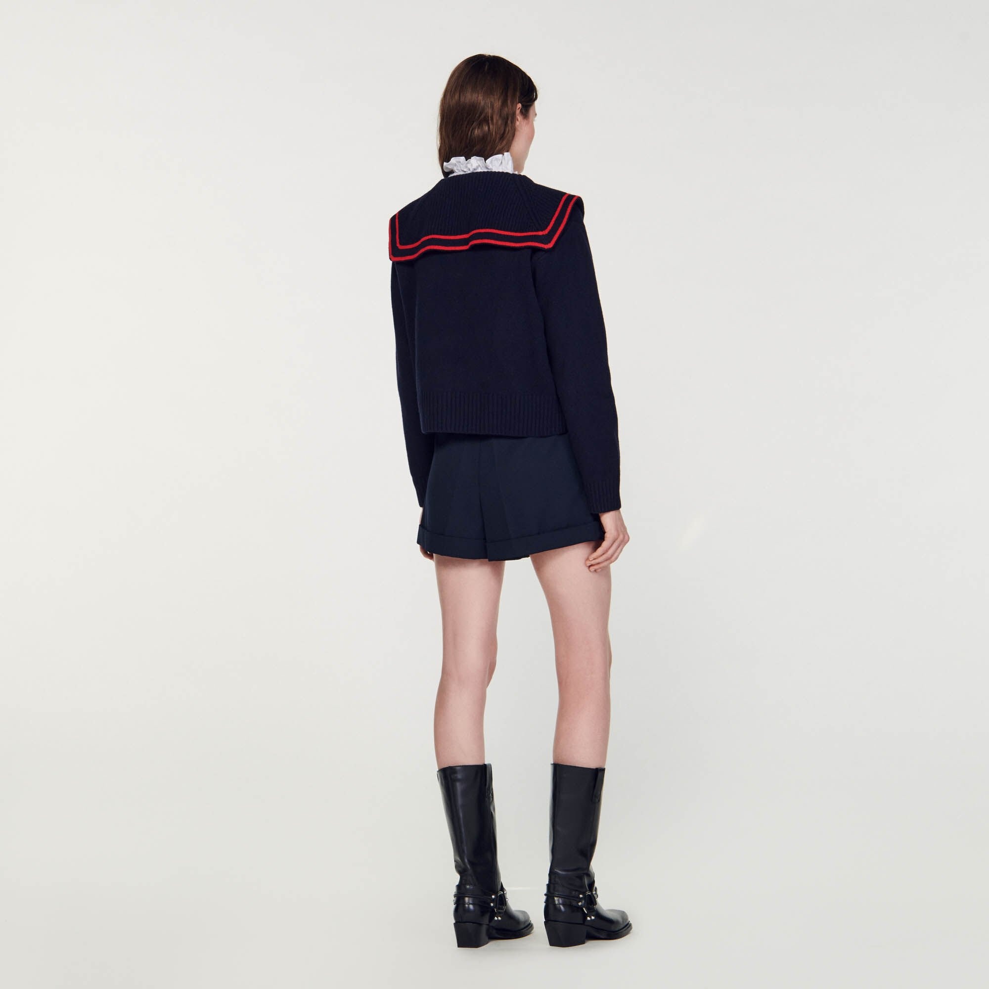 SWEATER WITH AN OPEN COLLAR - 6