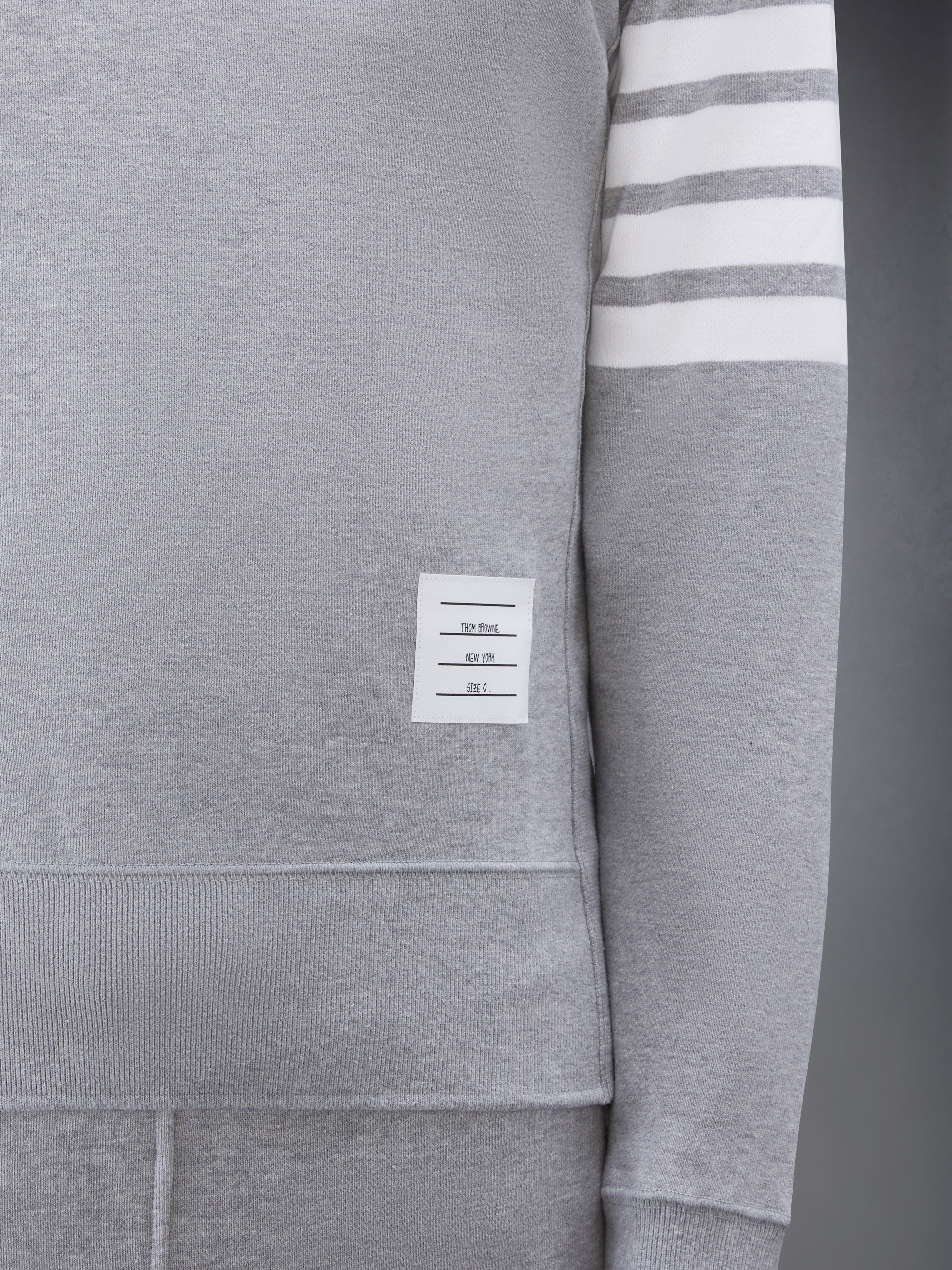 Light Grey Loopback Jersey Knit 4-bar Crew Neck Sweatshirt - 5