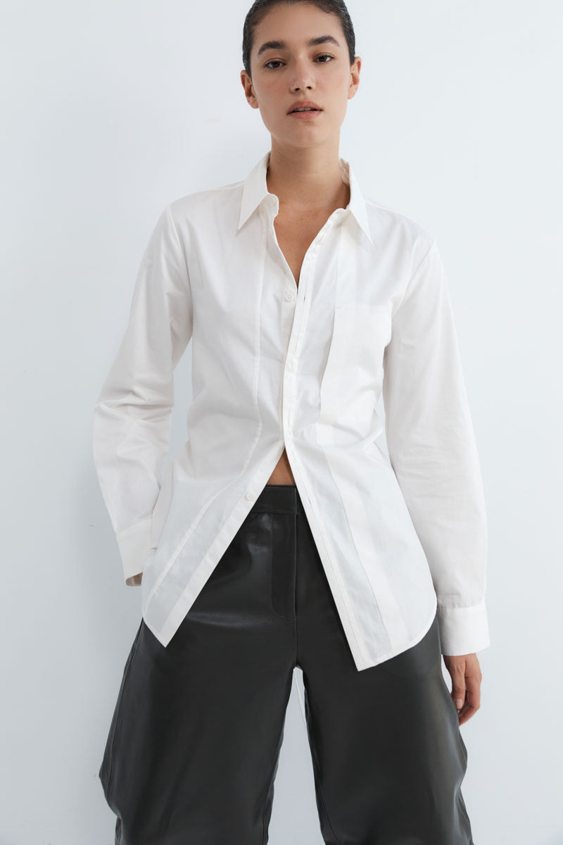 Tie Back Shirt - Off White - 9