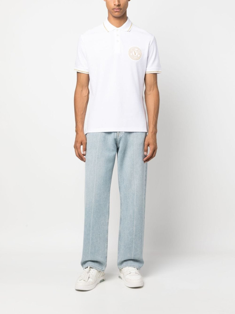 VERSACE JEANS COUTURE logo-embroidered cotton polo shirt outlook