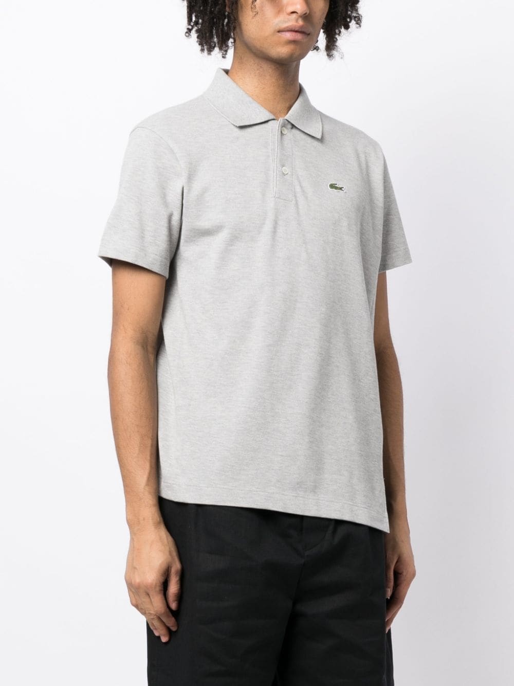 logo-patch asymmetric polo shirt - 3