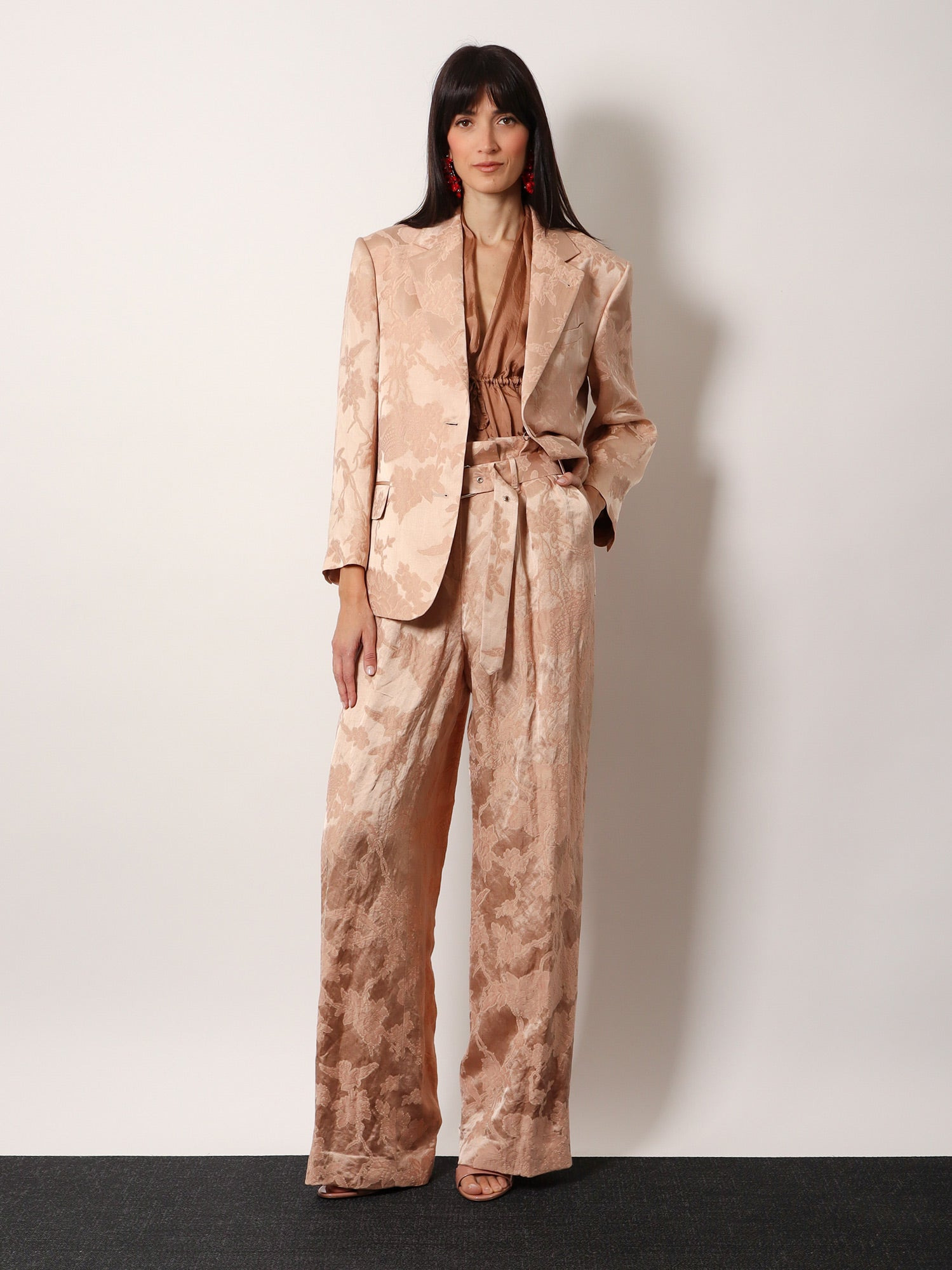 Dries Van Noten Jacquard Linen Blend Blazer With Floral Motif - 2