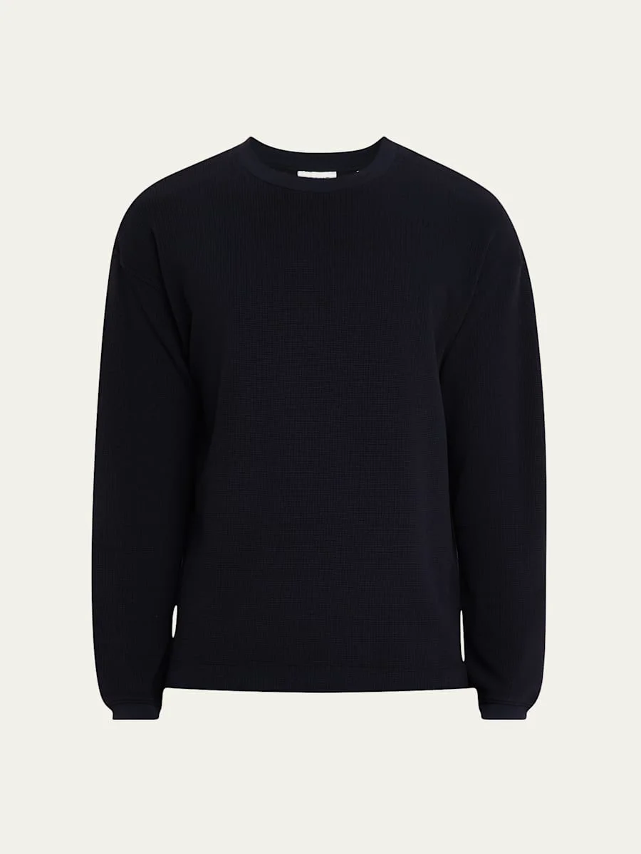 Men's Cotton Waffle Textured Long-Sleeve T-Shirt - 1