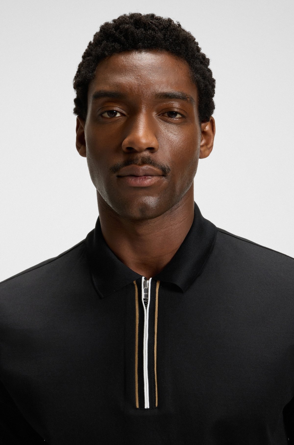 MERCERIZED COTTON POLO SHIRT WITH CONTRAST ZIP - 3