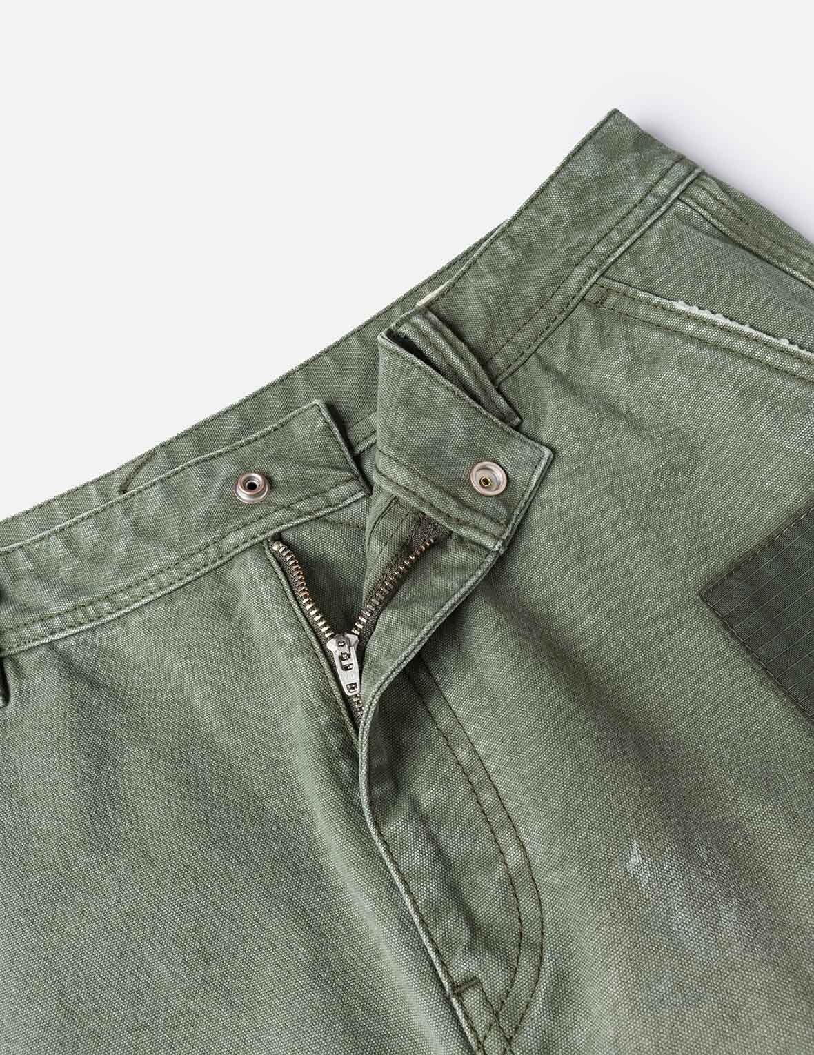 Dual Seagull Print Loose Fit Washed Woven Cargo Joggers - 10