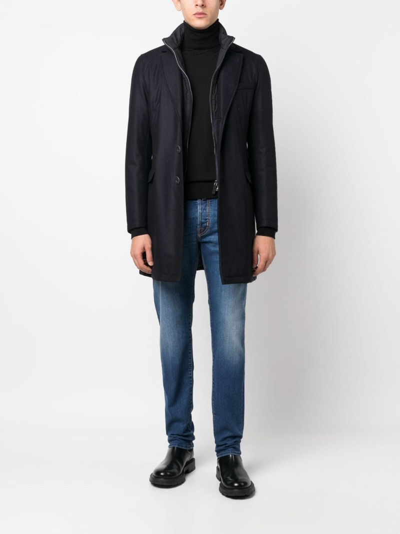 Herno hybrid high-neck single-breasted coat outlook