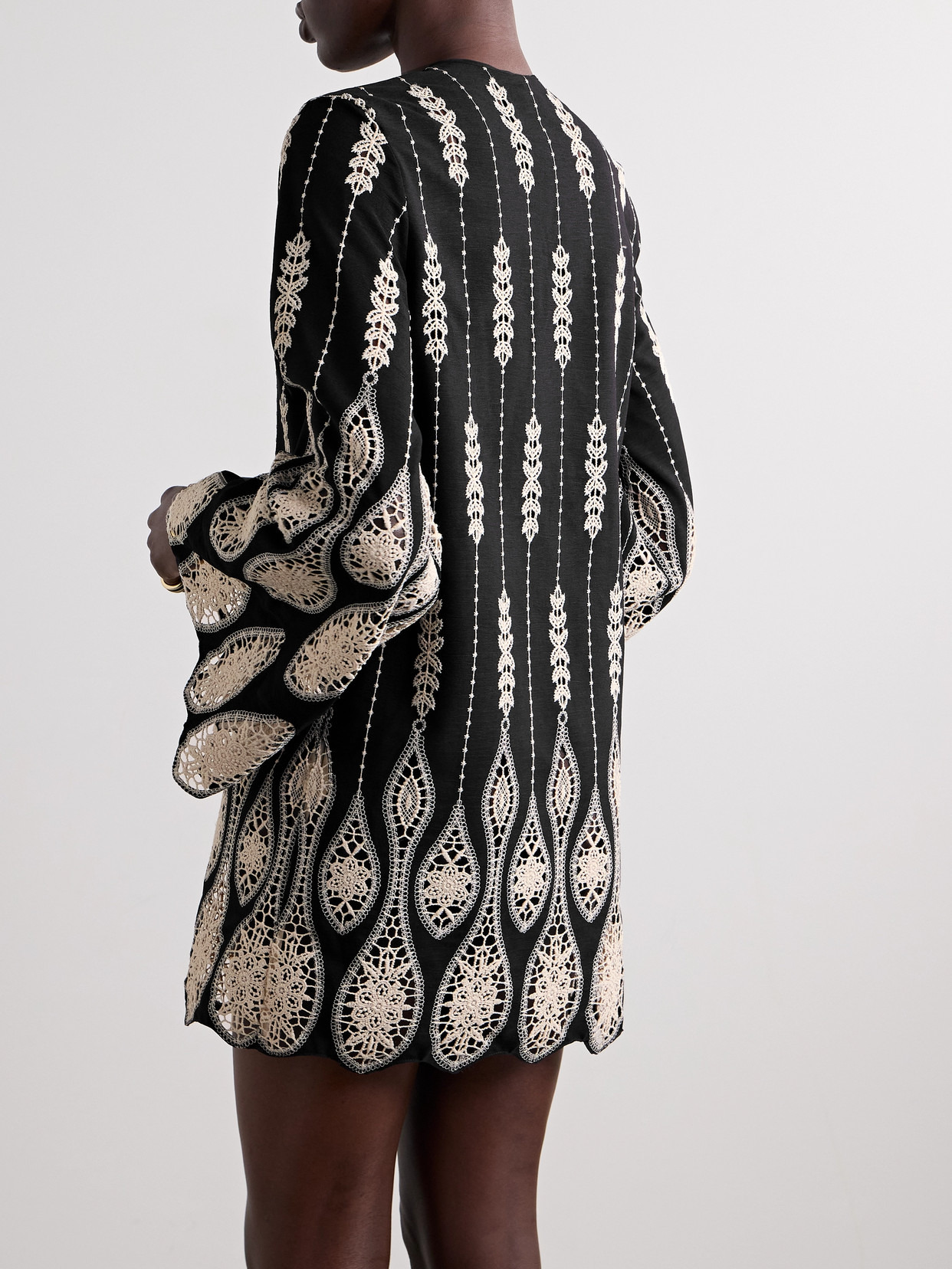Vision Seeking Crochet-trimmed Crepe Mini Dress - 3