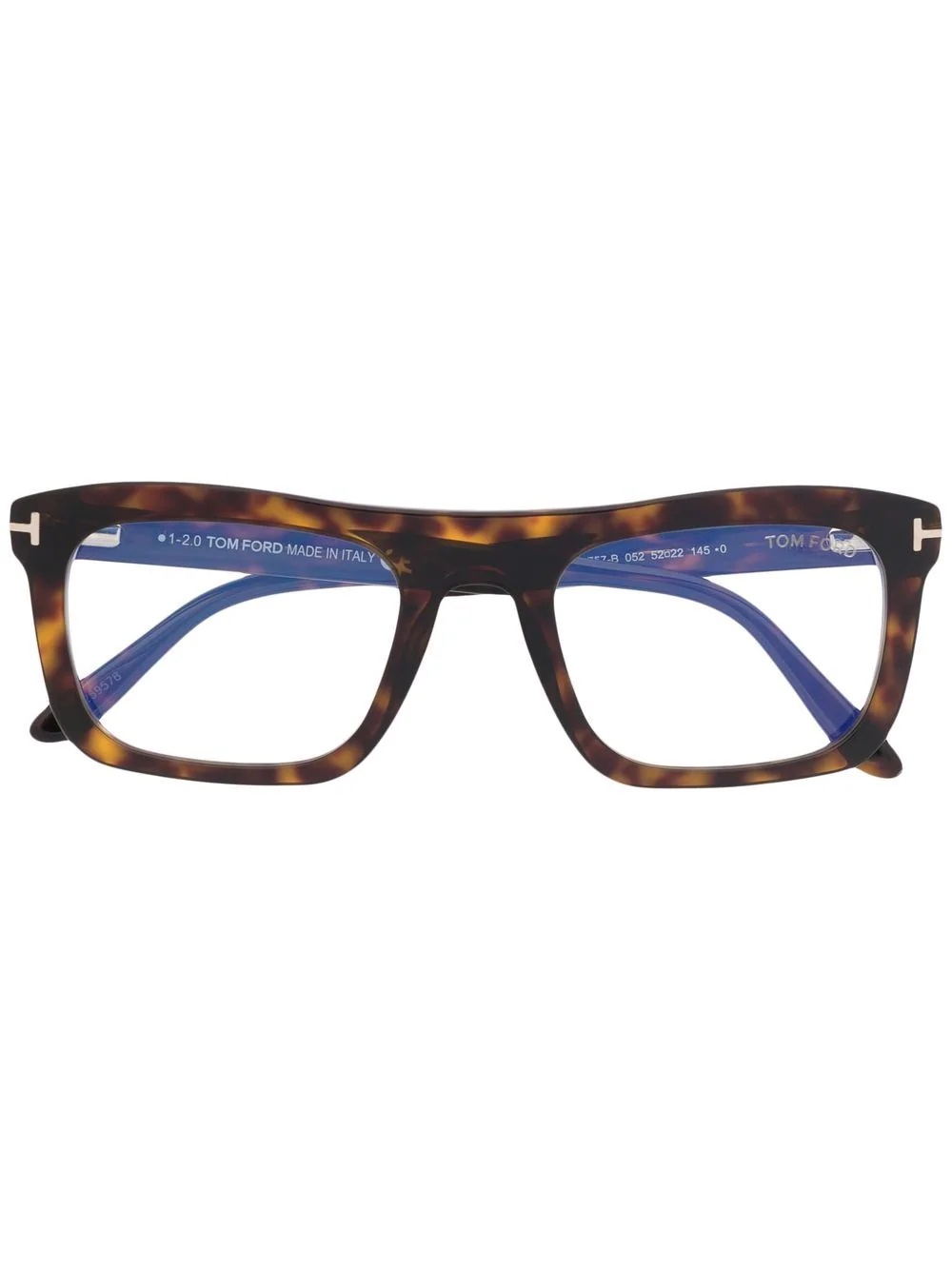 polished-effect square-frame glasses - 1