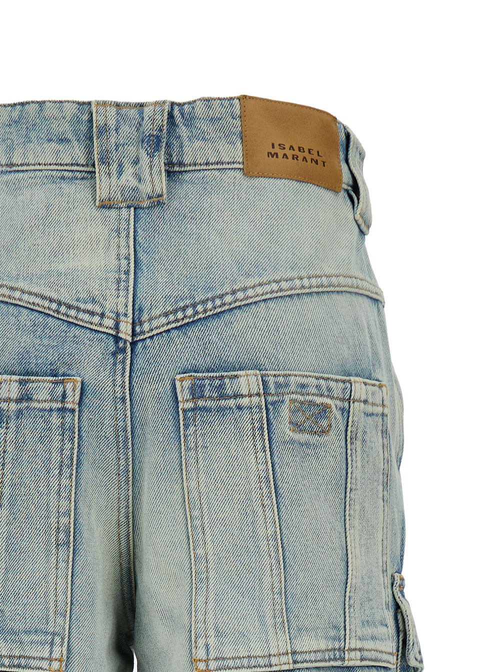 Isabel Marant Etoile Women 'Heilani' Light Blue Cargo Jeans With Logo Patch In Cotton Denim Woman - 3