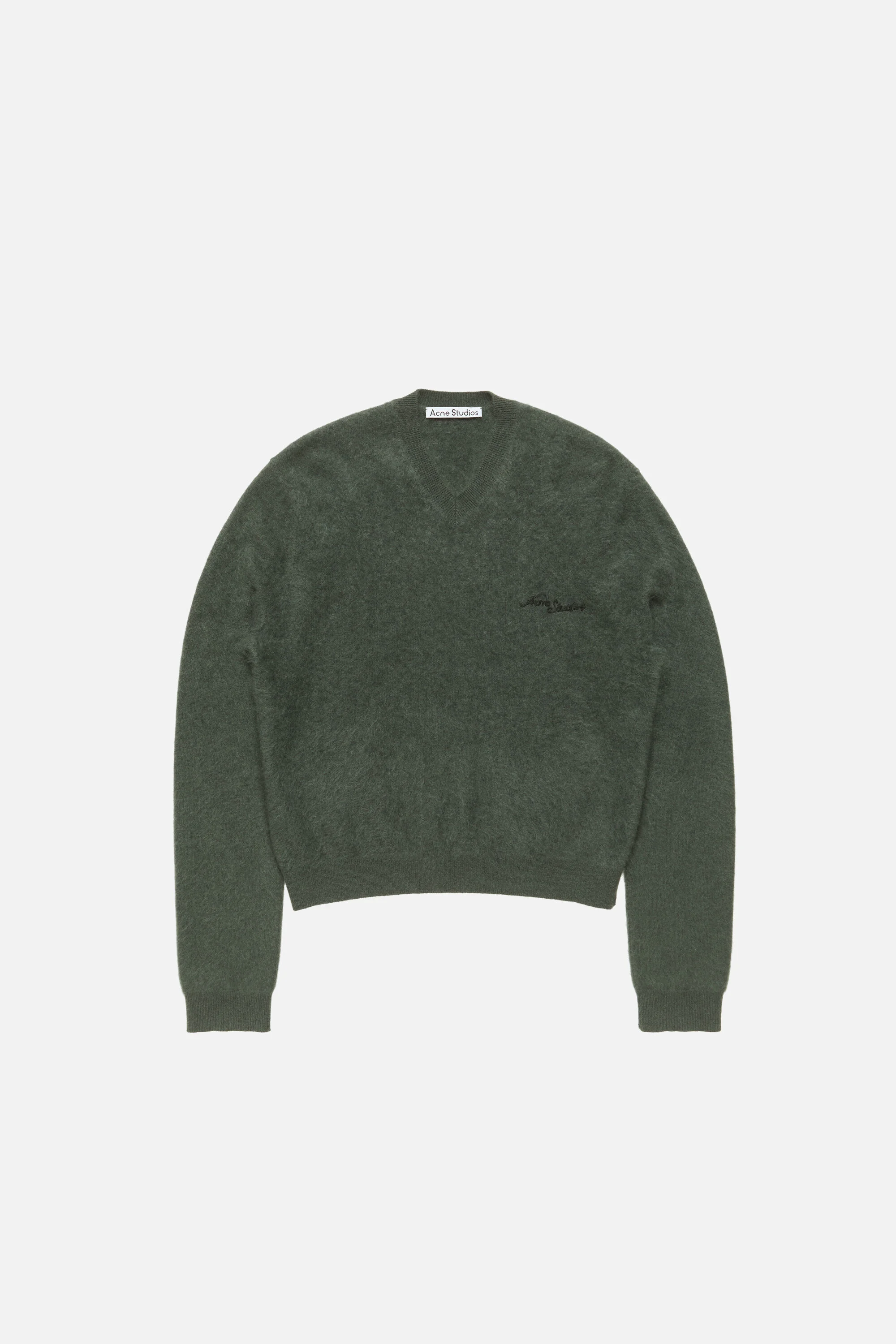 Cashmere v-neck sweater - Dark green - 1