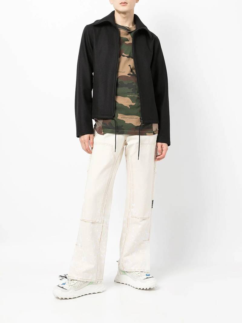 Off-White logo-embroidered spread-collar jacket outlook