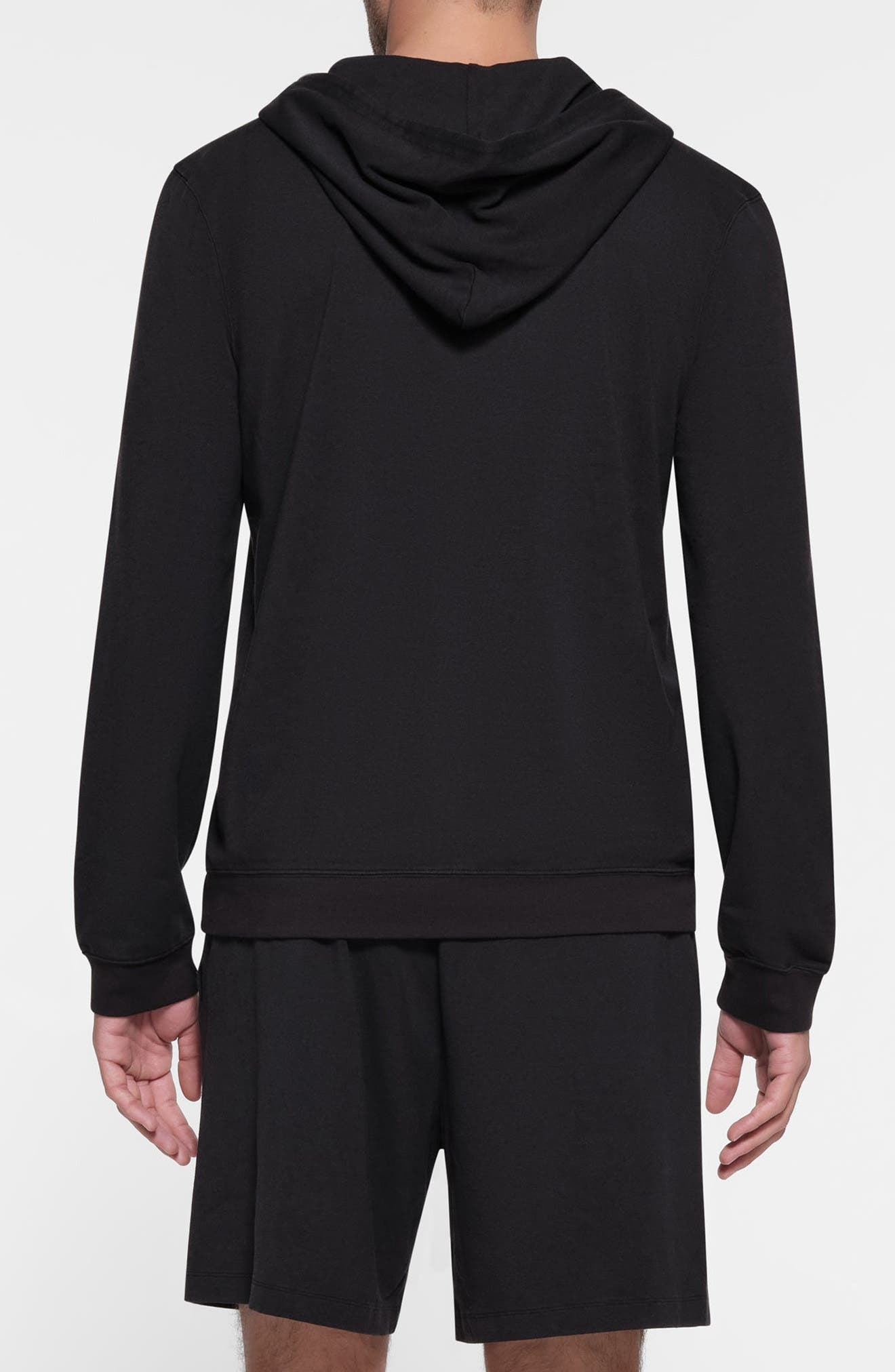SKIMS Jersey Lounge Zip Hoodie in Obsidian at Nordstrom - 2