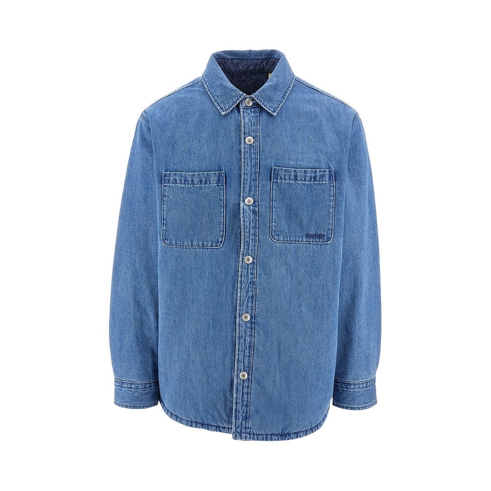 DENIM AND NYLON REVERSIBLE OVERSHIRT - 1