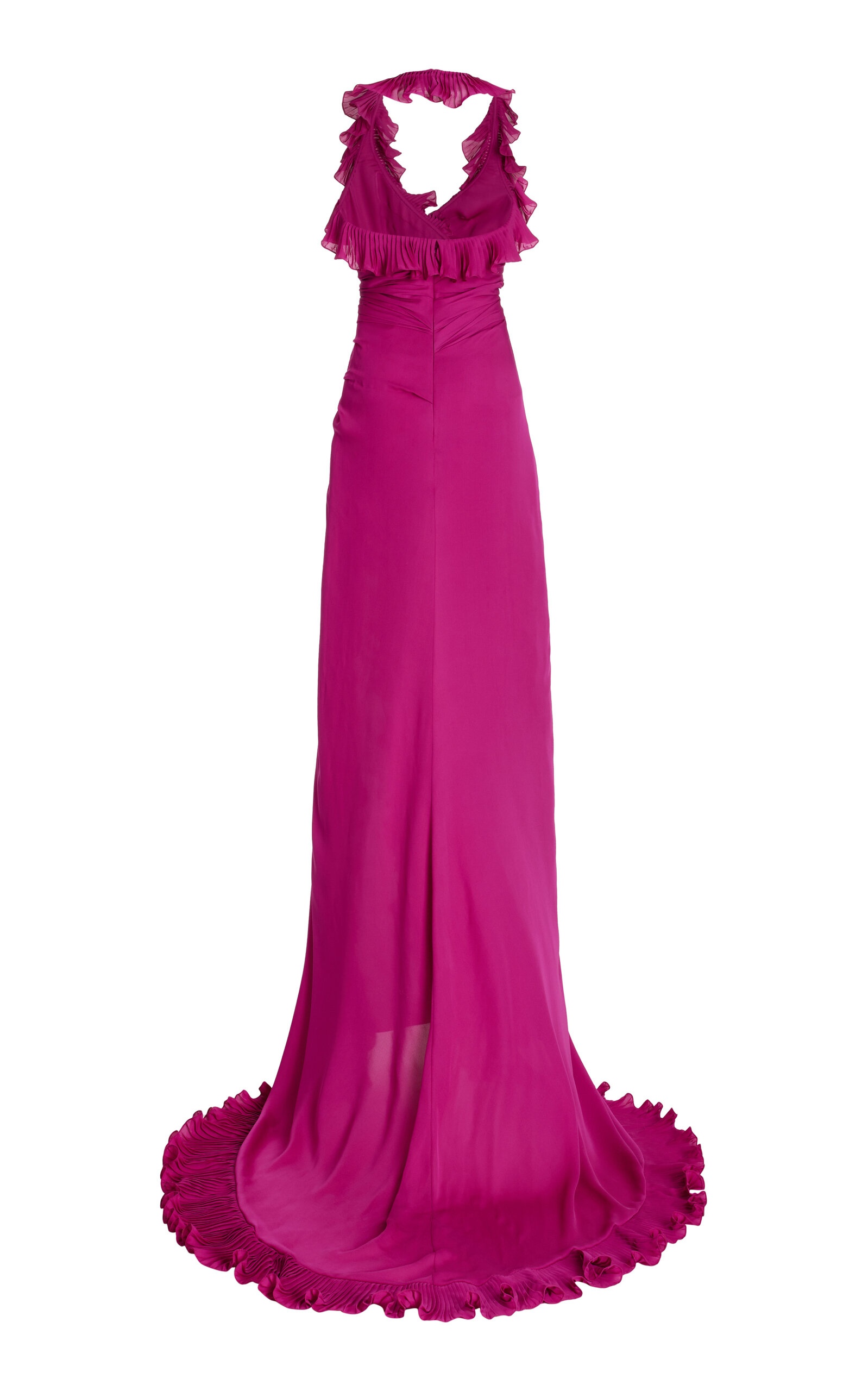 Ruffled Silk-Georgette Gown purple - 8